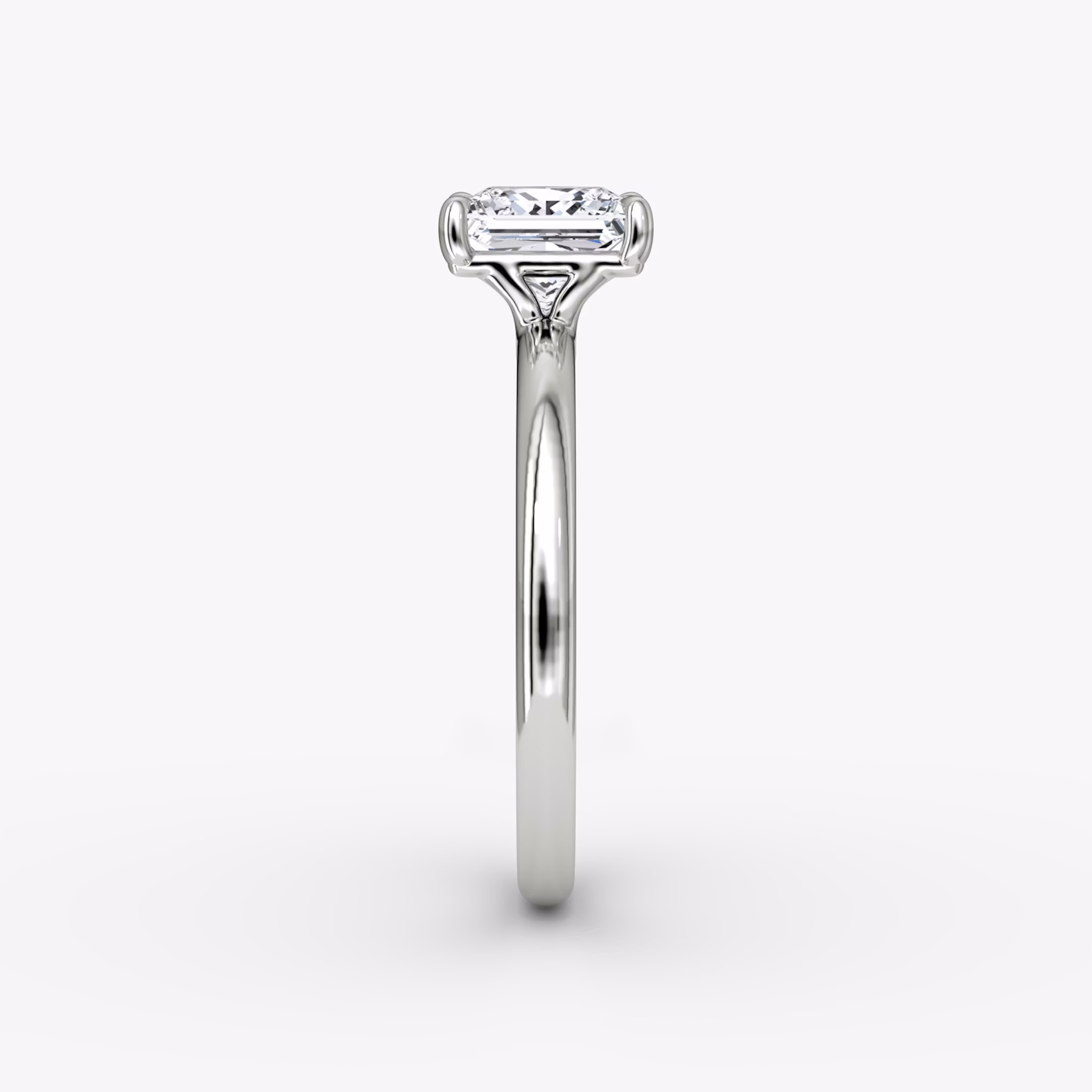 The Signature | Princess | 18k | White Gold | bandAccent: Plain | bandWidth: large | hiddenHalo: no | diamondOrientation: vertical | caratWeight: other