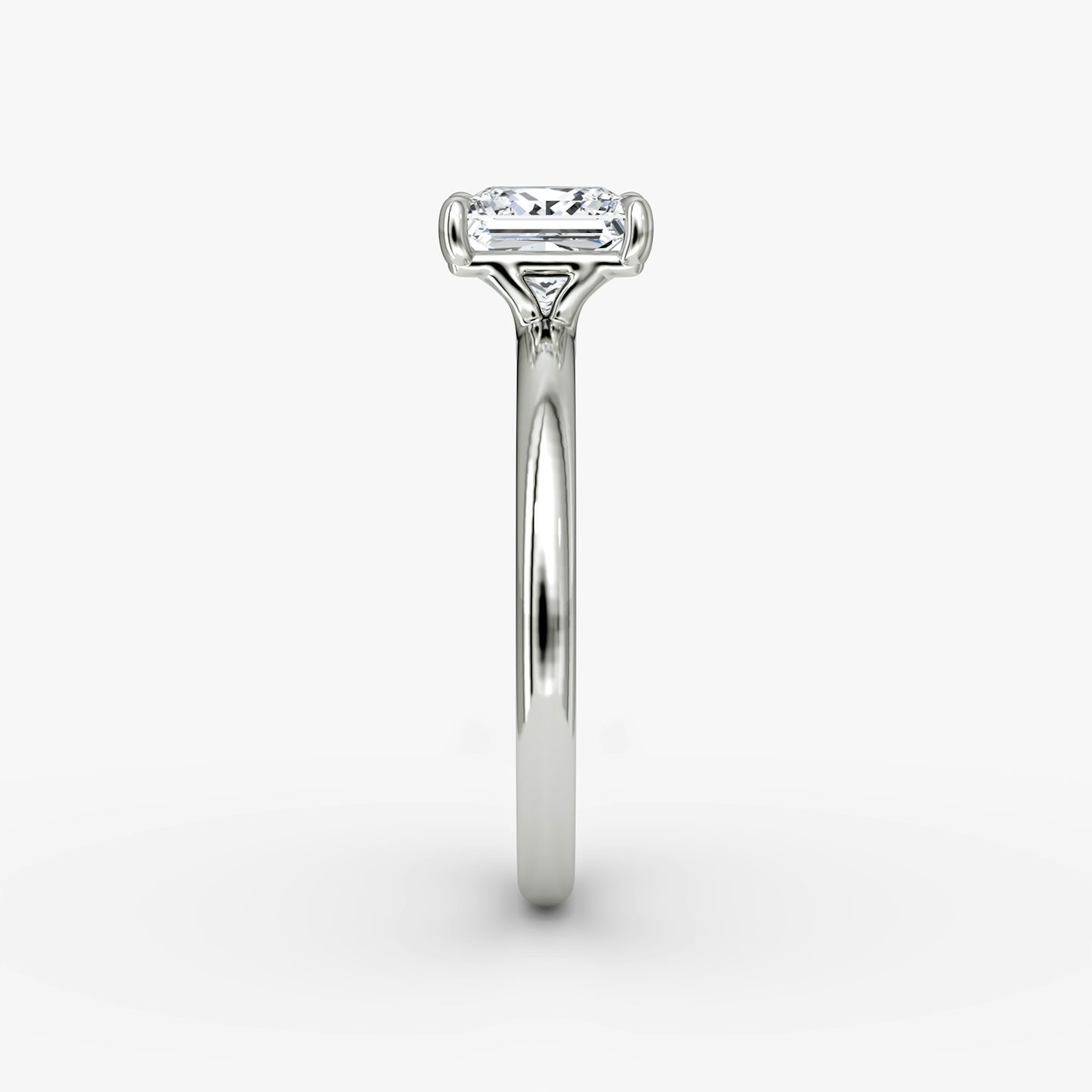 The Signature | Princess | 18k | White Gold | bandAccent: Plain | bandWidth: large | hiddenHalo: no | diamondOrientation: vertical | caratWeight: other