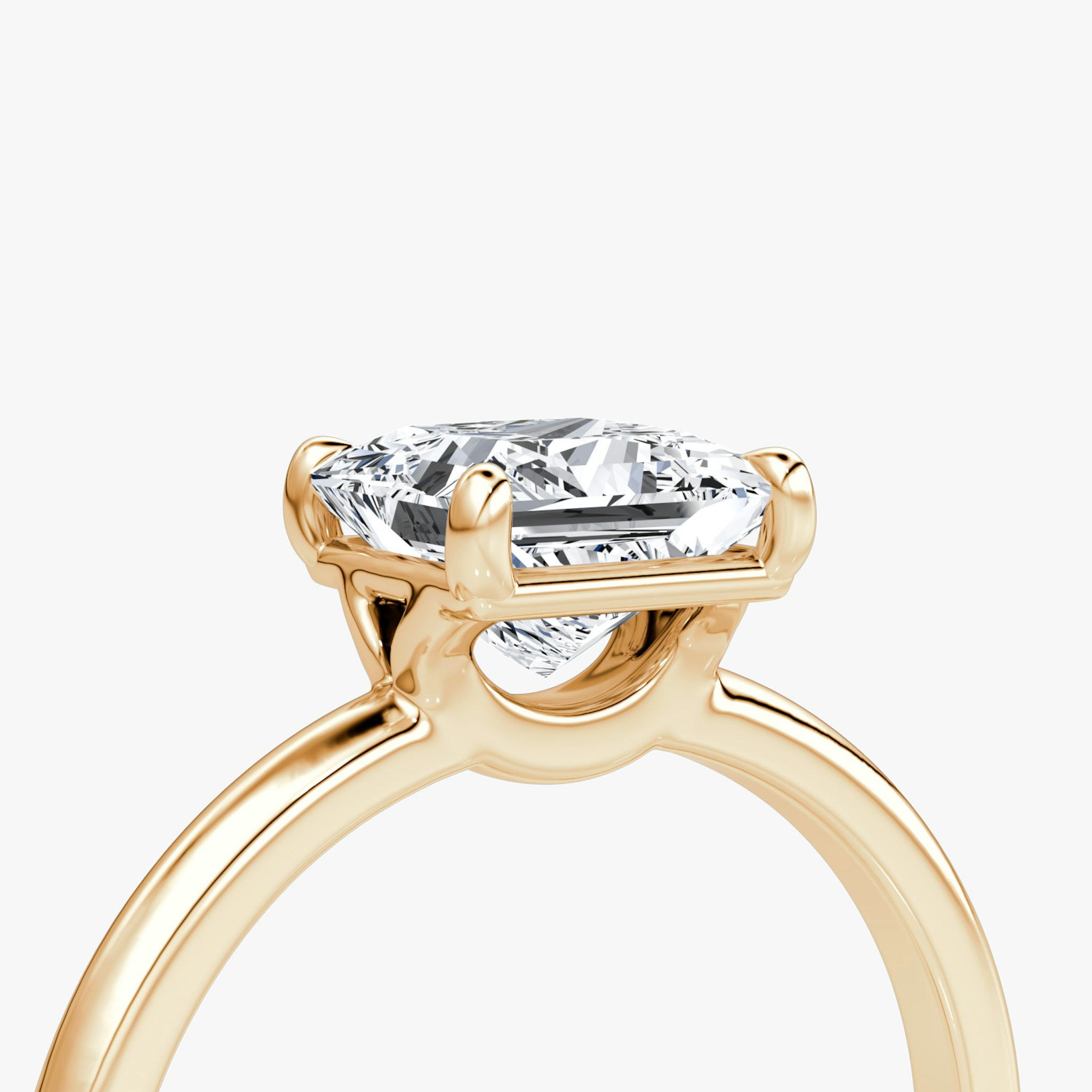 The Signature | Princess | 14k | Rose Gold | bandAccent: Plain | bandWidth: large | hiddenHalo: no | diamondOrientation: vertical | caratWeight: other