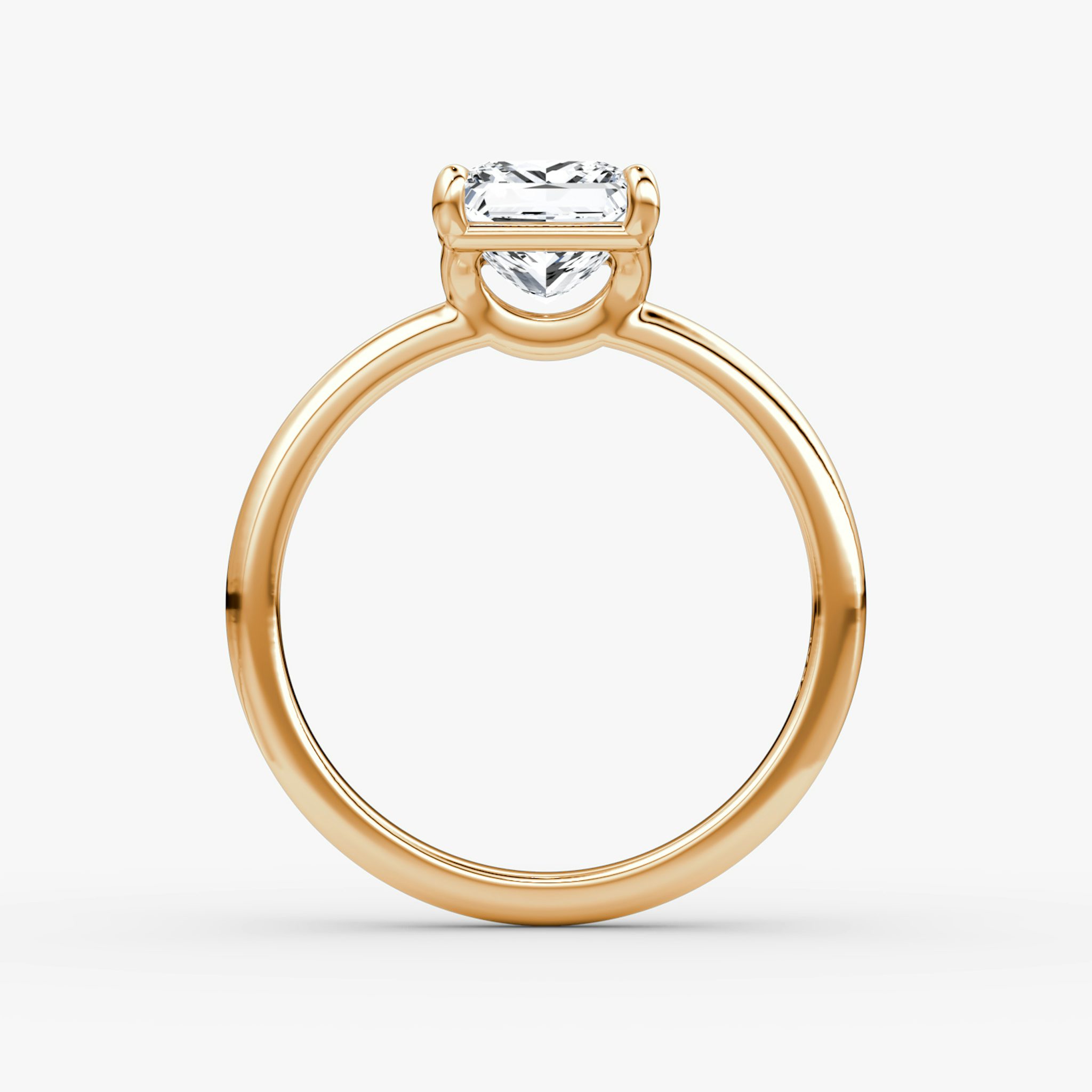 The Signature | Princess | 14k | Rose Gold | bandAccent: Plain | bandWidth: large | hiddenHalo: no | diamondOrientation: vertical | caratWeight: other