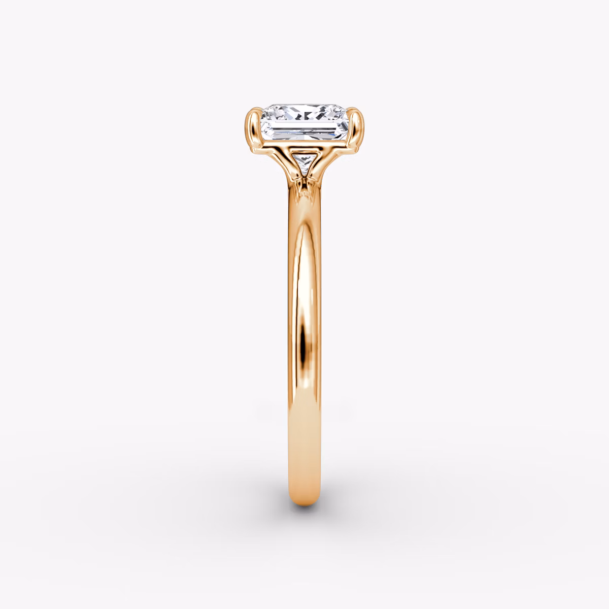 The Signature | Princess | 14k | Rose Gold | bandAccent: Plain | bandWidth: large | hiddenHalo: no | diamondOrientation: vertical | caratWeight: other
