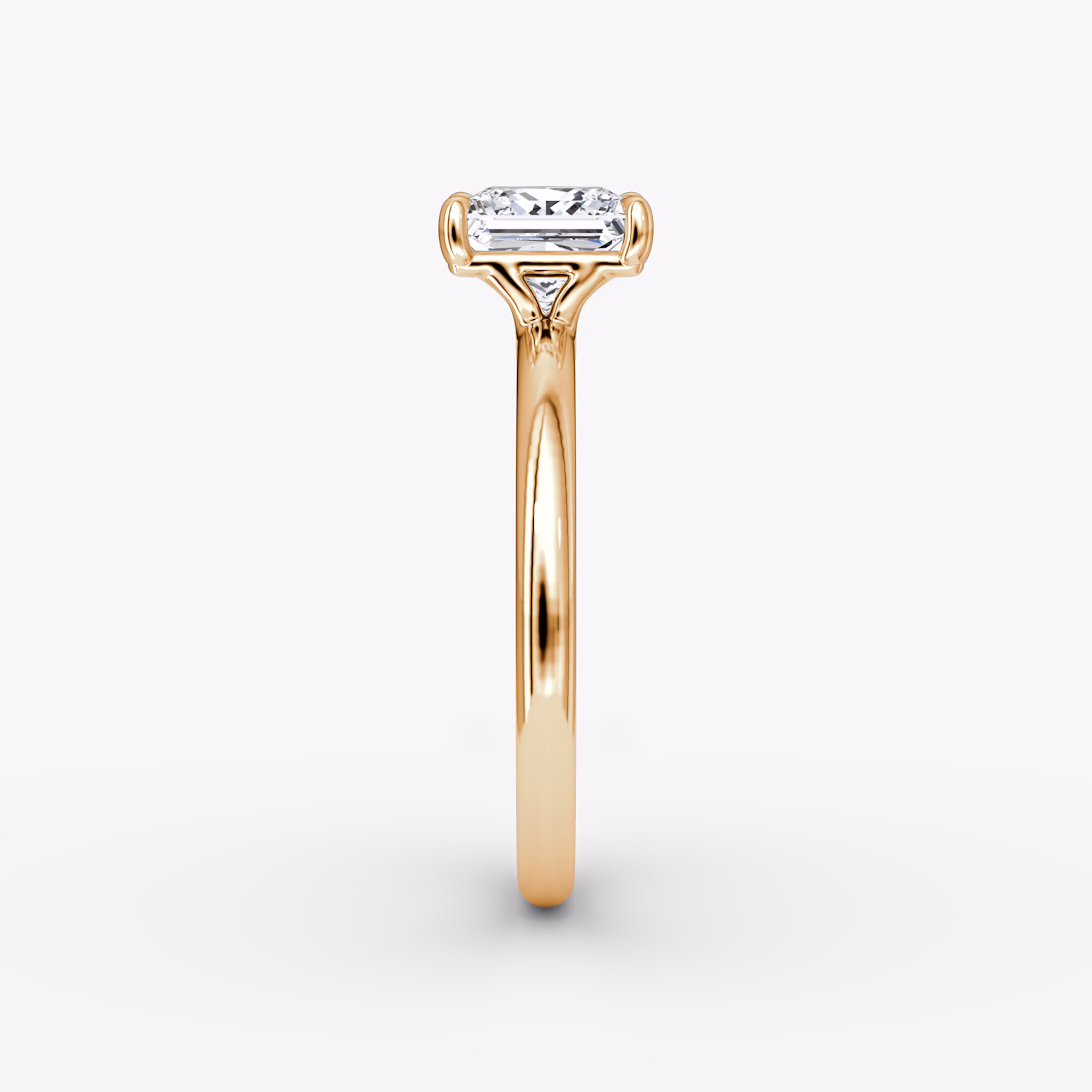 The Signature | Princess | 14k | Rose Gold | bandAccent: Plain | bandWidth: large | hiddenHalo: no | diamondOrientation: vertical | caratWeight: other