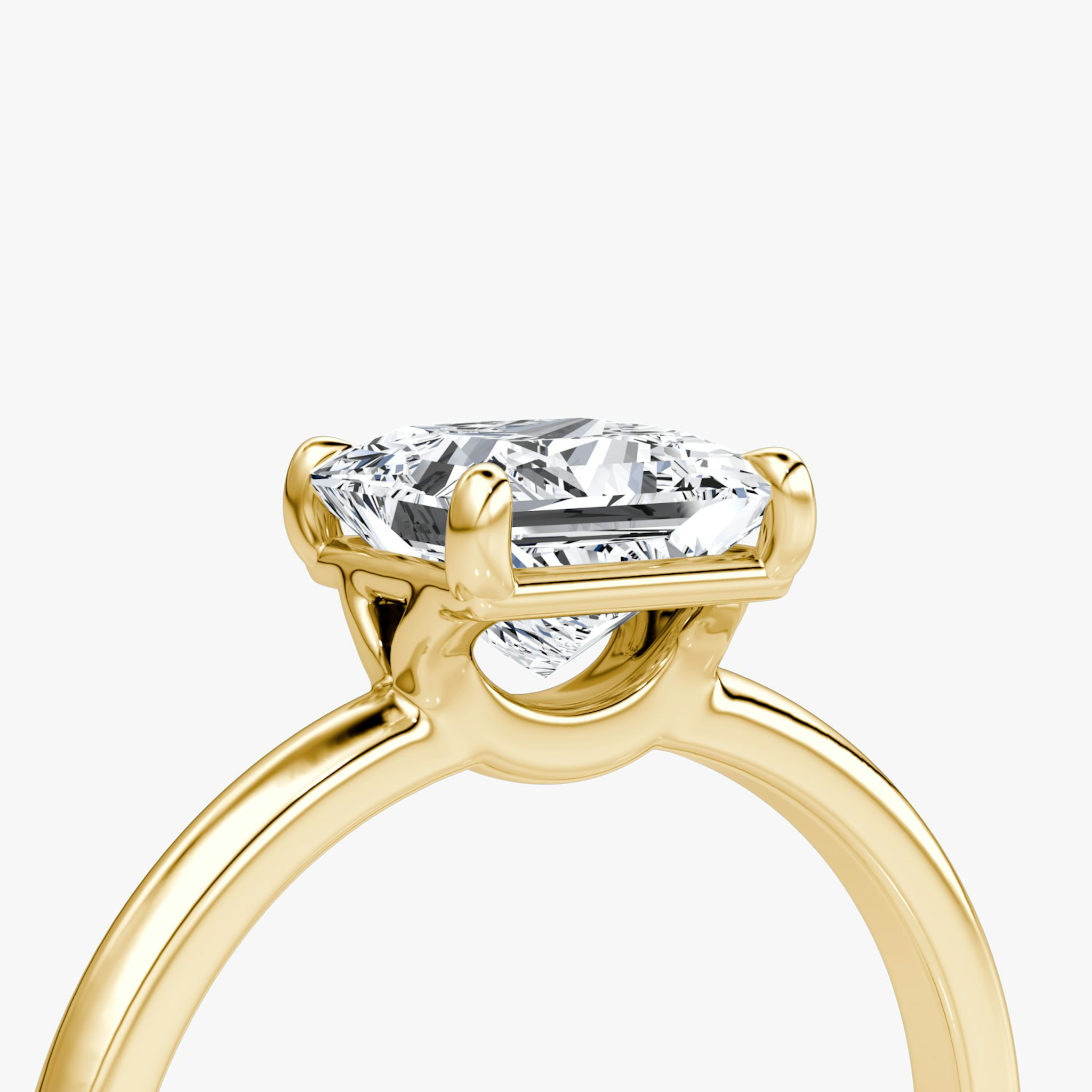 The Signature | Princess | 18k | Yellow Gold | bandAccent: Plain | bandWidth: large | hiddenHalo: no | diamondOrientation: vertical | caratWeight: other