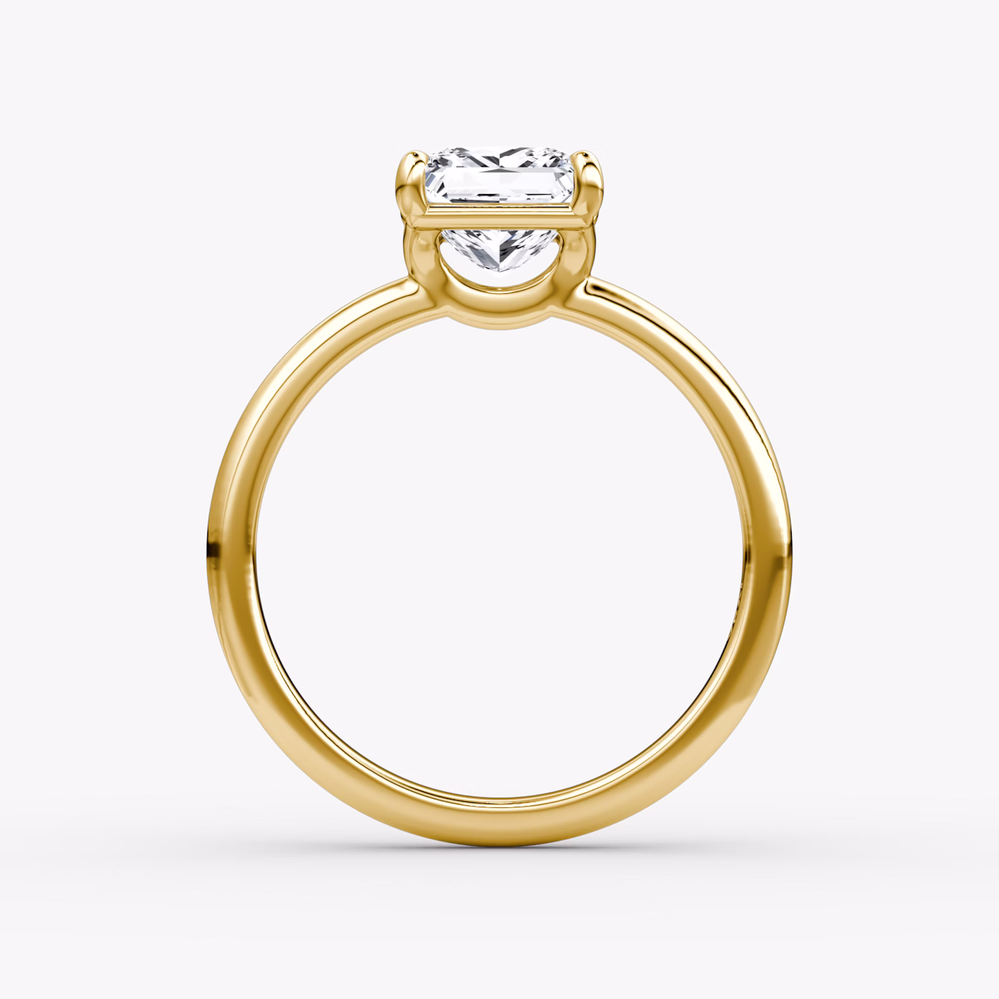 The Signature | Princess | 18k | Yellow Gold | bandAccent: Plain | bandWidth: large | hiddenHalo: no | diamondOrientation: vertical | caratWeight: other