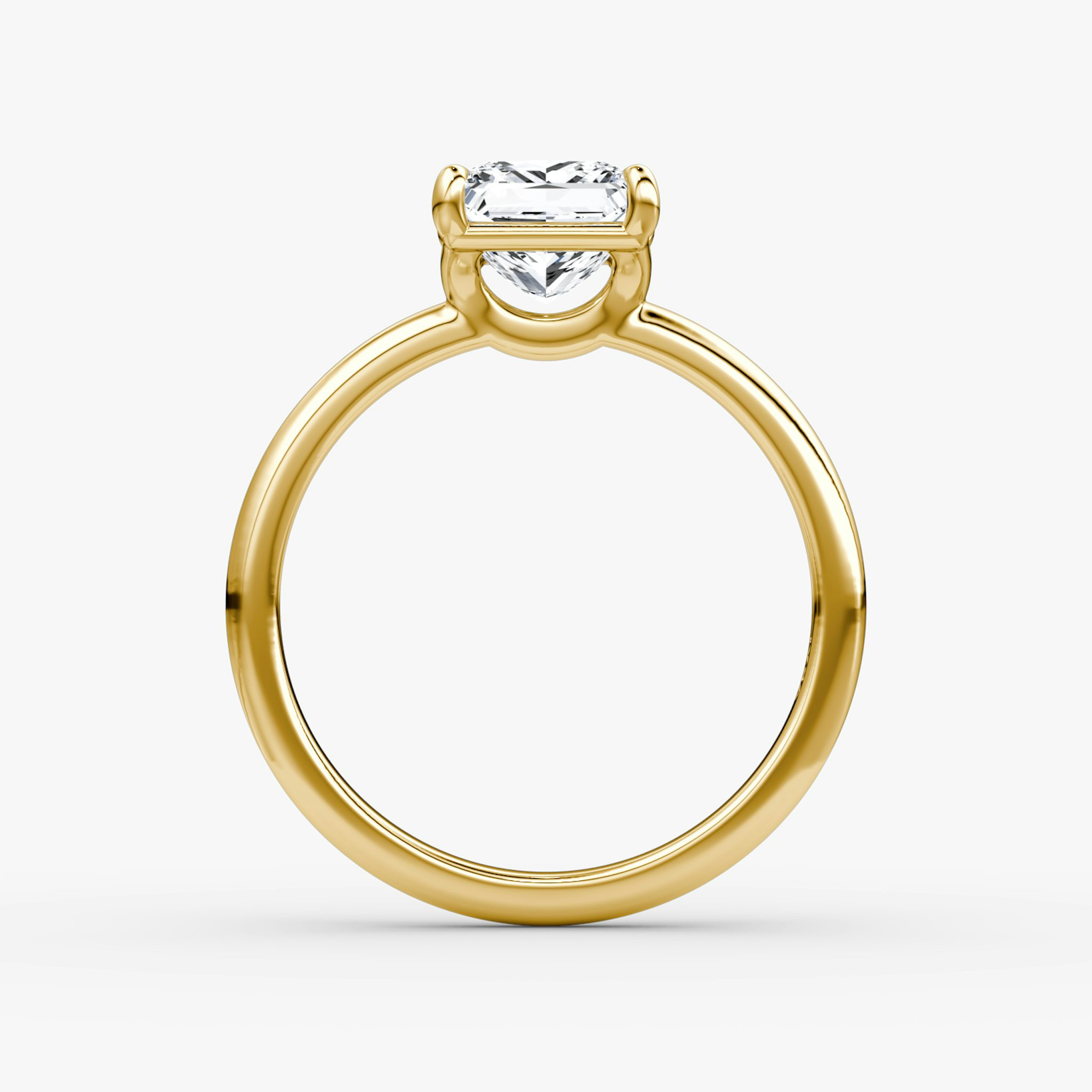 The Signature | Princess | 18k | Yellow Gold | bandAccent: Plain | bandWidth: large | hiddenHalo: no | diamondOrientation: vertical | caratWeight: other
