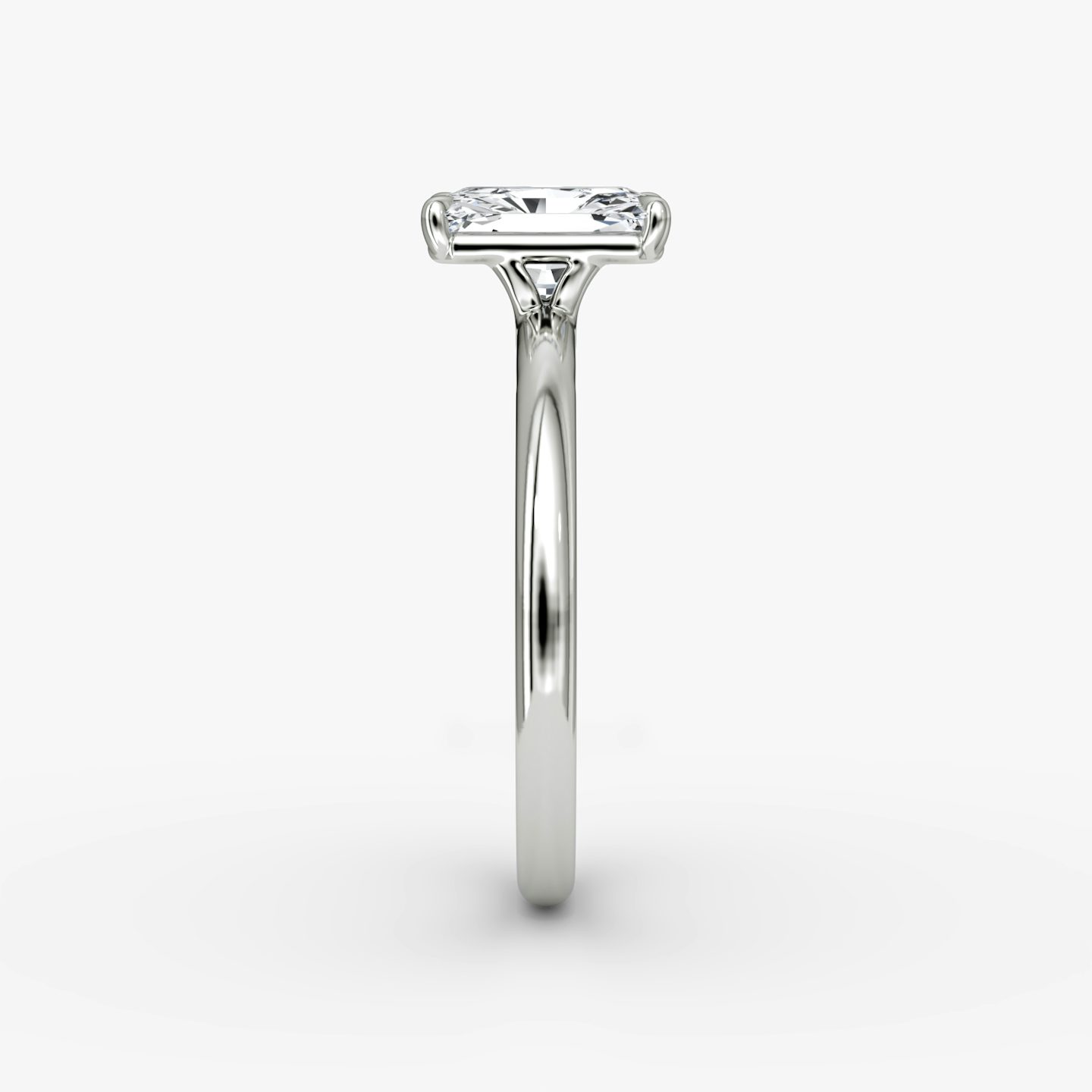 The Signature | Radiant | 18k | White Gold | bandAccent: Plain | bandWidth: large | hiddenHalo: no | diamondOrientation: vertical | caratWeight: other
