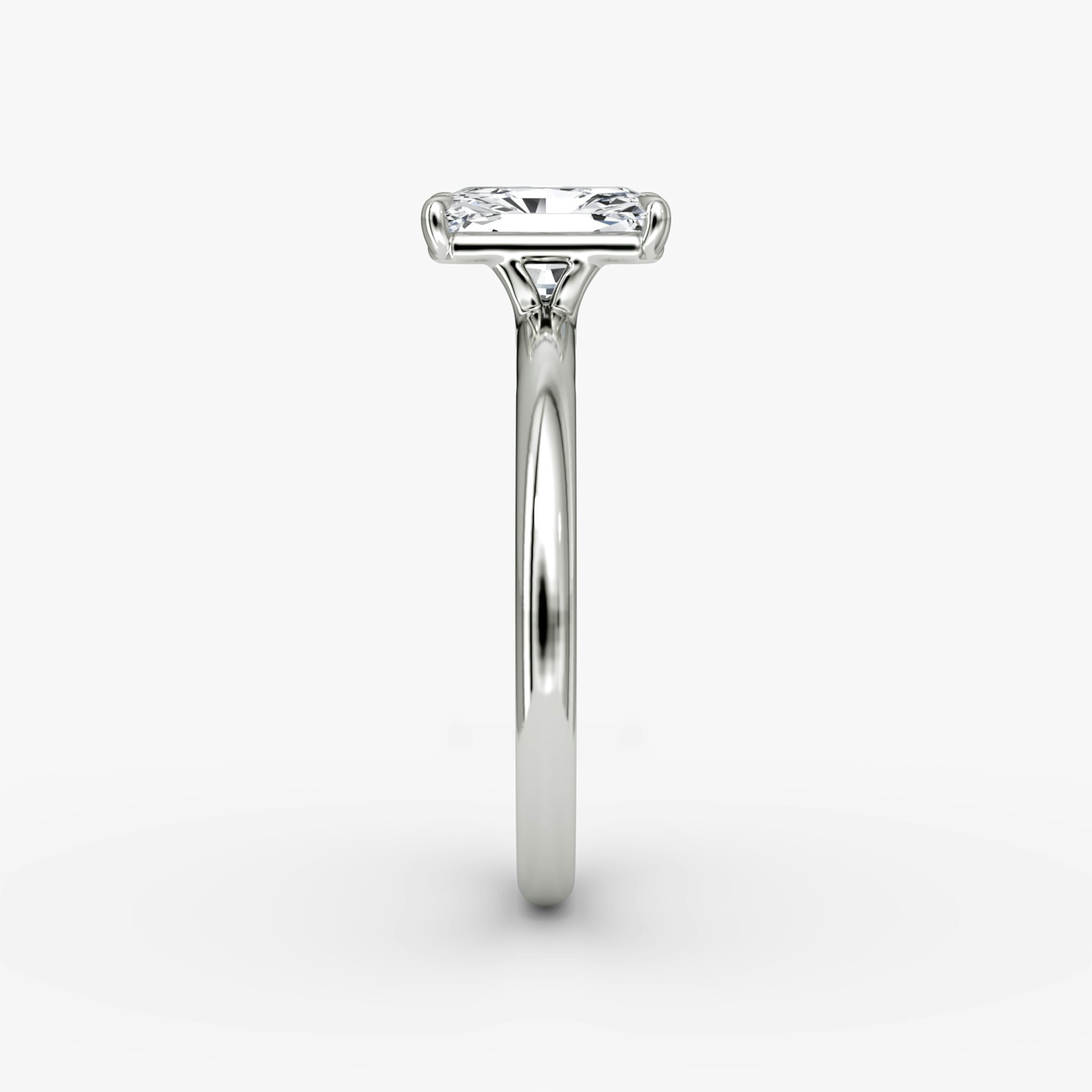 The Signature | Radiant | 18k | White Gold | bandAccent: Plain | bandWidth: large | hiddenHalo: no | diamondOrientation: vertical | caratWeight: other