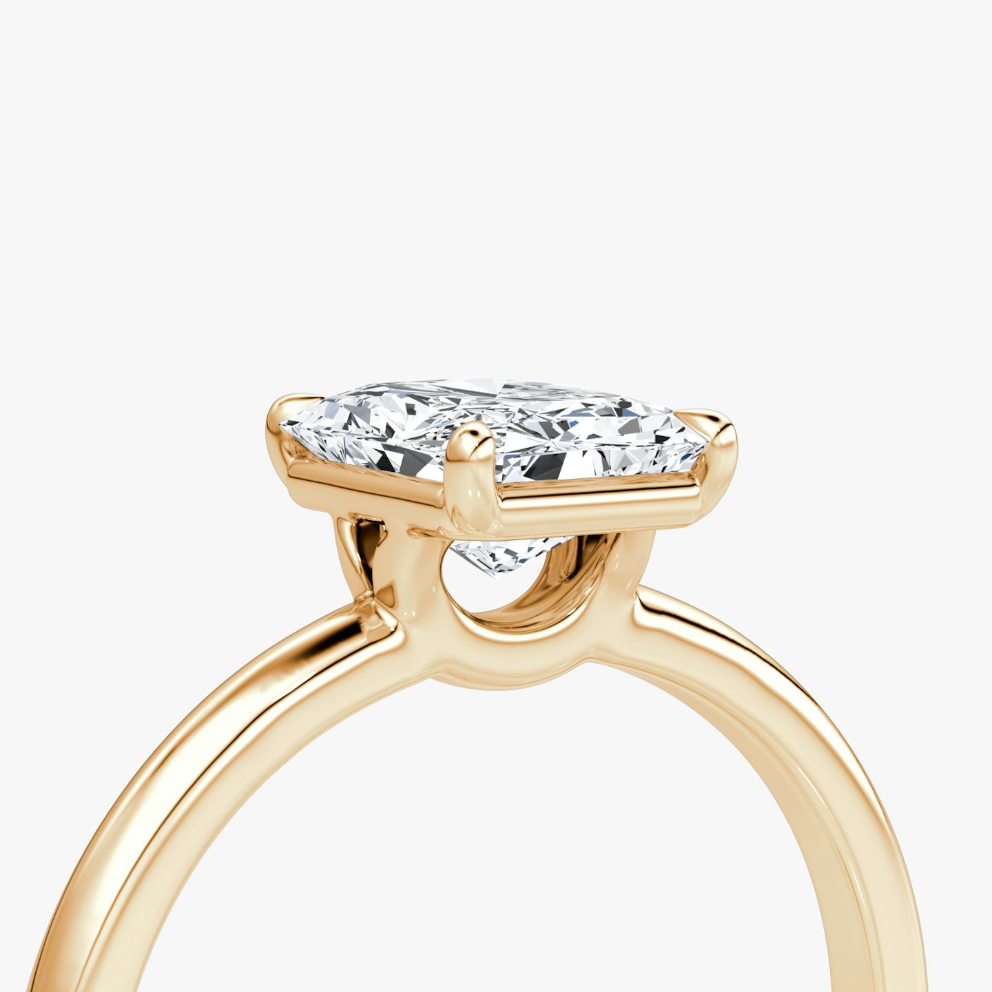Bague de fiançailles Signature  | Radiant | 14k | Or rose | bandAccent: Simple | bandWidth: large | hiddenHalo: no | diamondOrientation: vertical | caratWeight: other