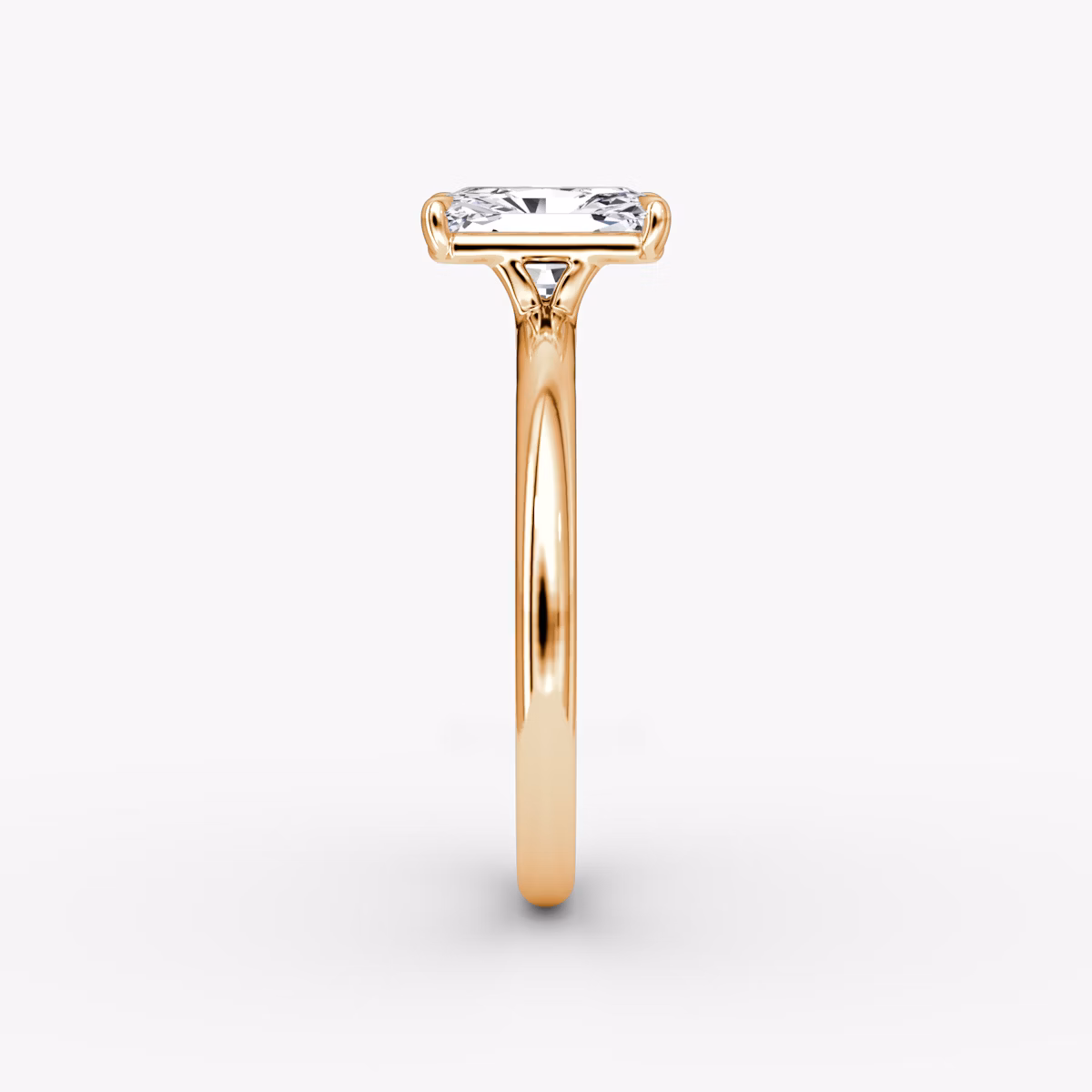 The Signature | Radiant | 14k | Rose Gold | bandAccent: Plain | bandWidth: large | hiddenHalo: no | diamondOrientation: vertical | caratWeight: other