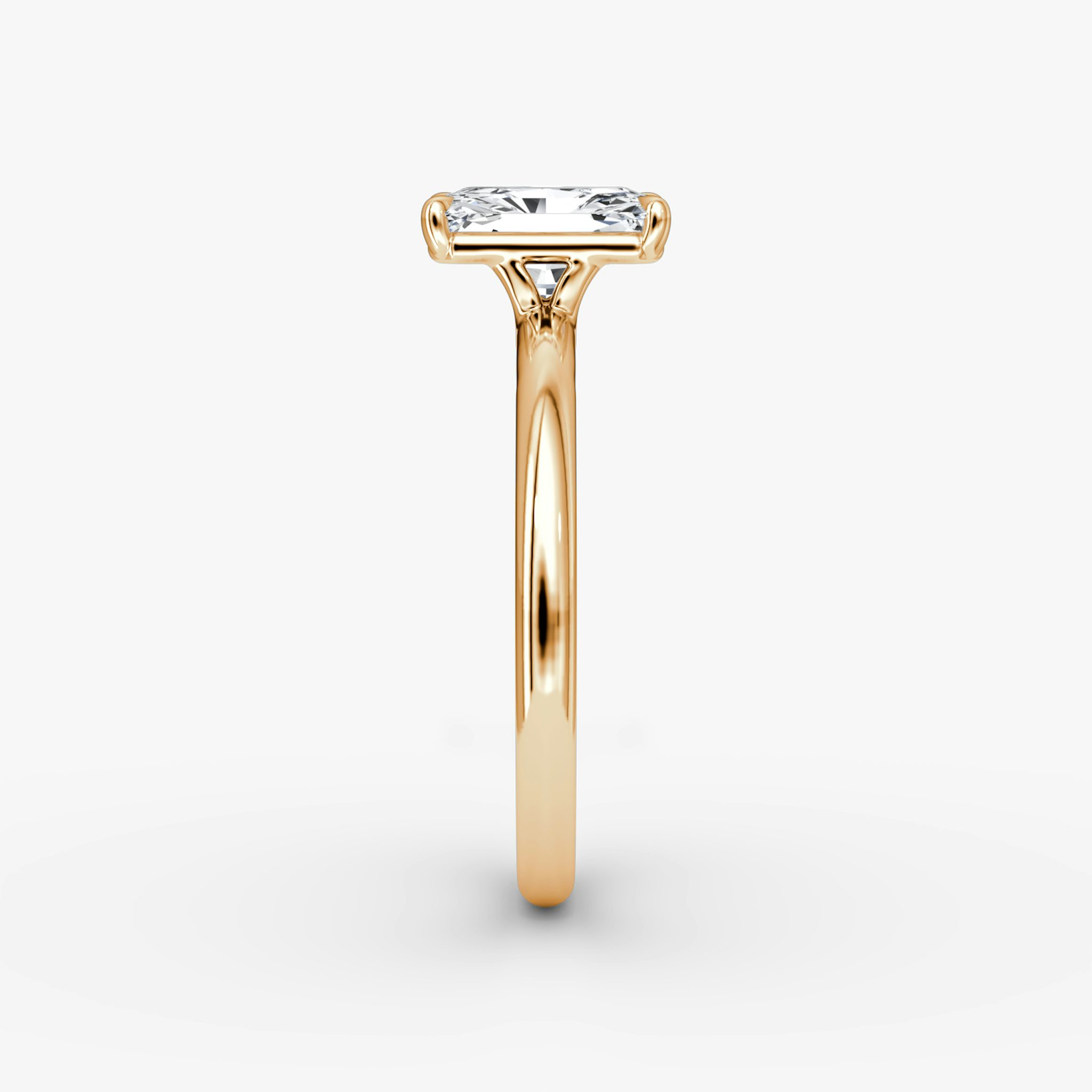 The Signature | Radiant | 14k | Rose Gold | bandAccent: Plain | bandWidth: large | hiddenHalo: no | diamondOrientation: vertical | caratWeight: other