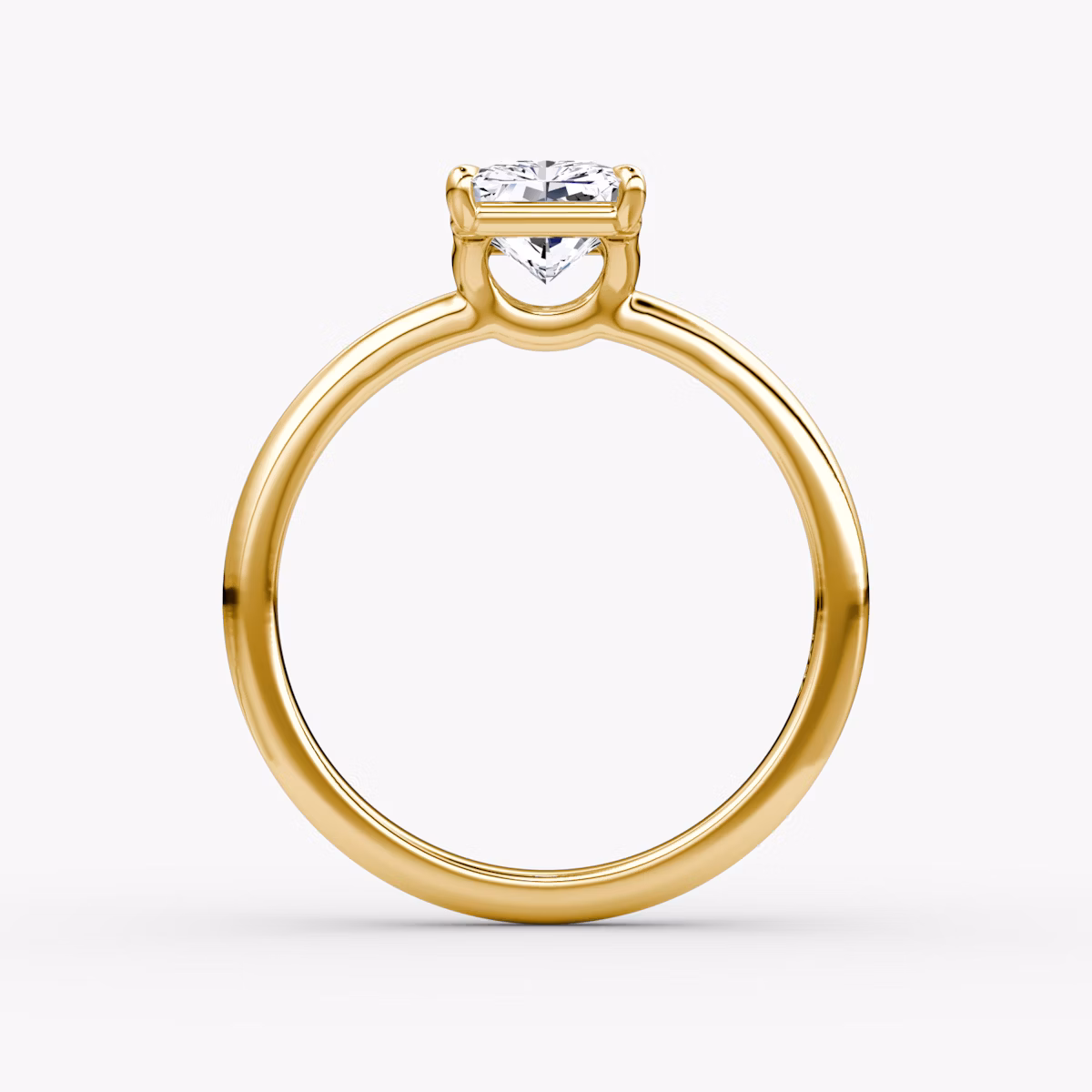 The Signature | Radiant | 18k | Yellow Gold | bandAccent: Plain | bandWidth: large | hiddenHalo: no | diamondOrientation: vertical | caratWeight: other