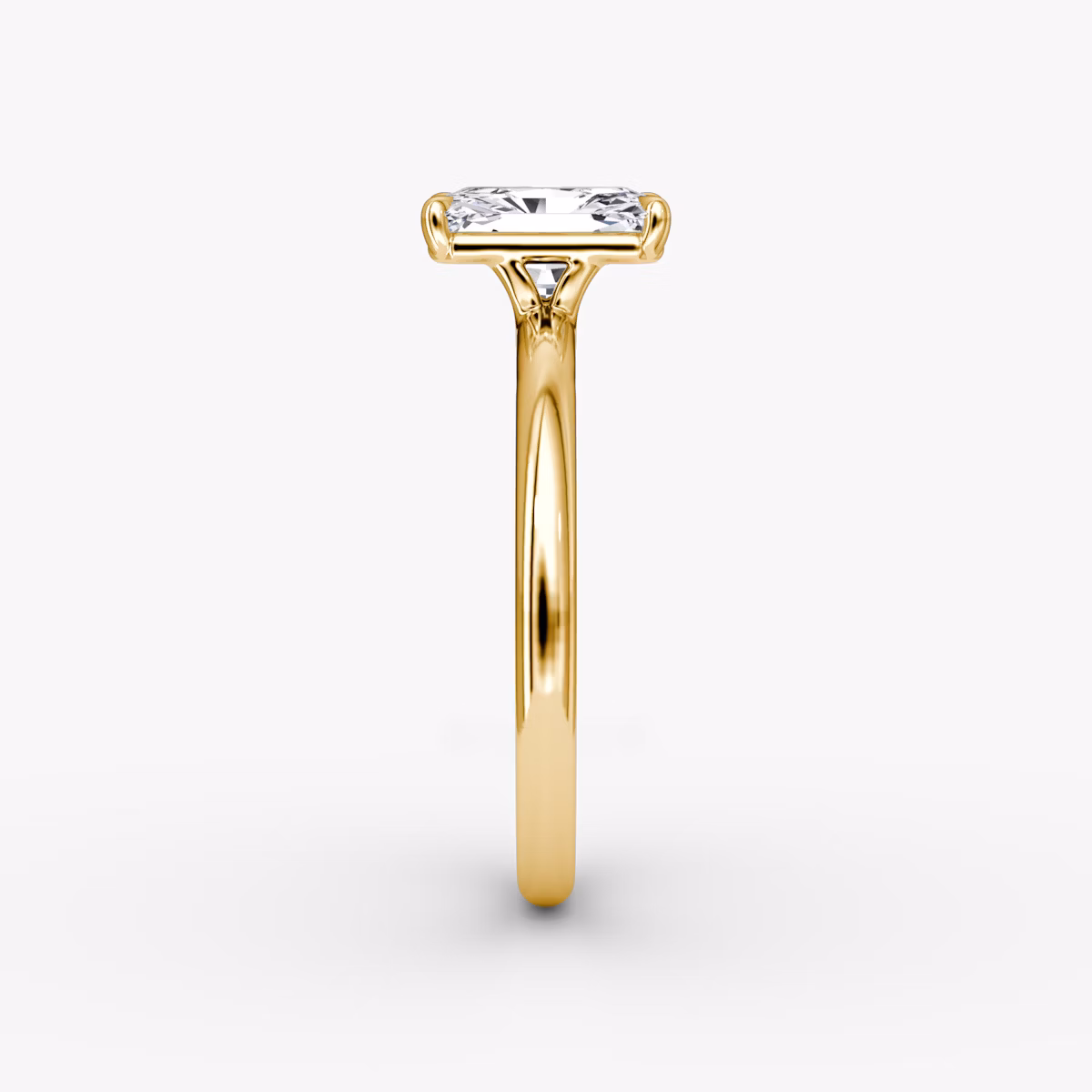 The Signature | Radiant | 18k | Yellow Gold | bandAccent: Plain | bandWidth: large | hiddenHalo: no | diamondOrientation: vertical | caratWeight: other