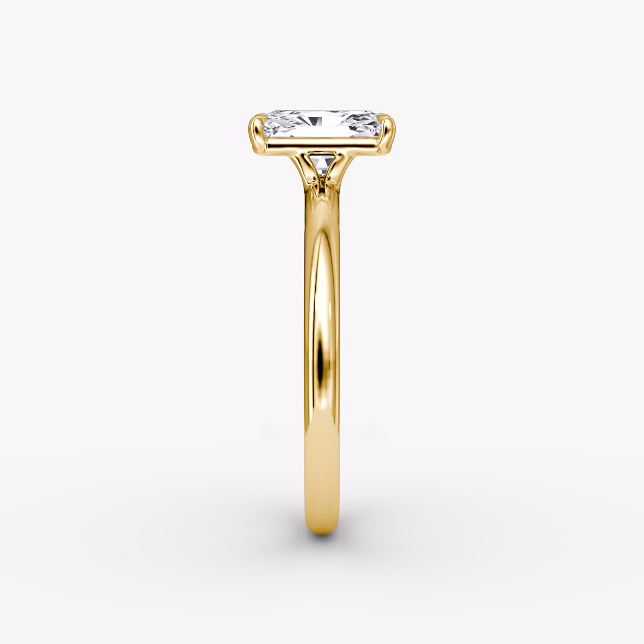The Signature | Radiant | 18k | Yellow Gold | bandAccent: Plain | bandWidth: large | hiddenHalo: no | diamondOrientation: vertical | caratWeight: other