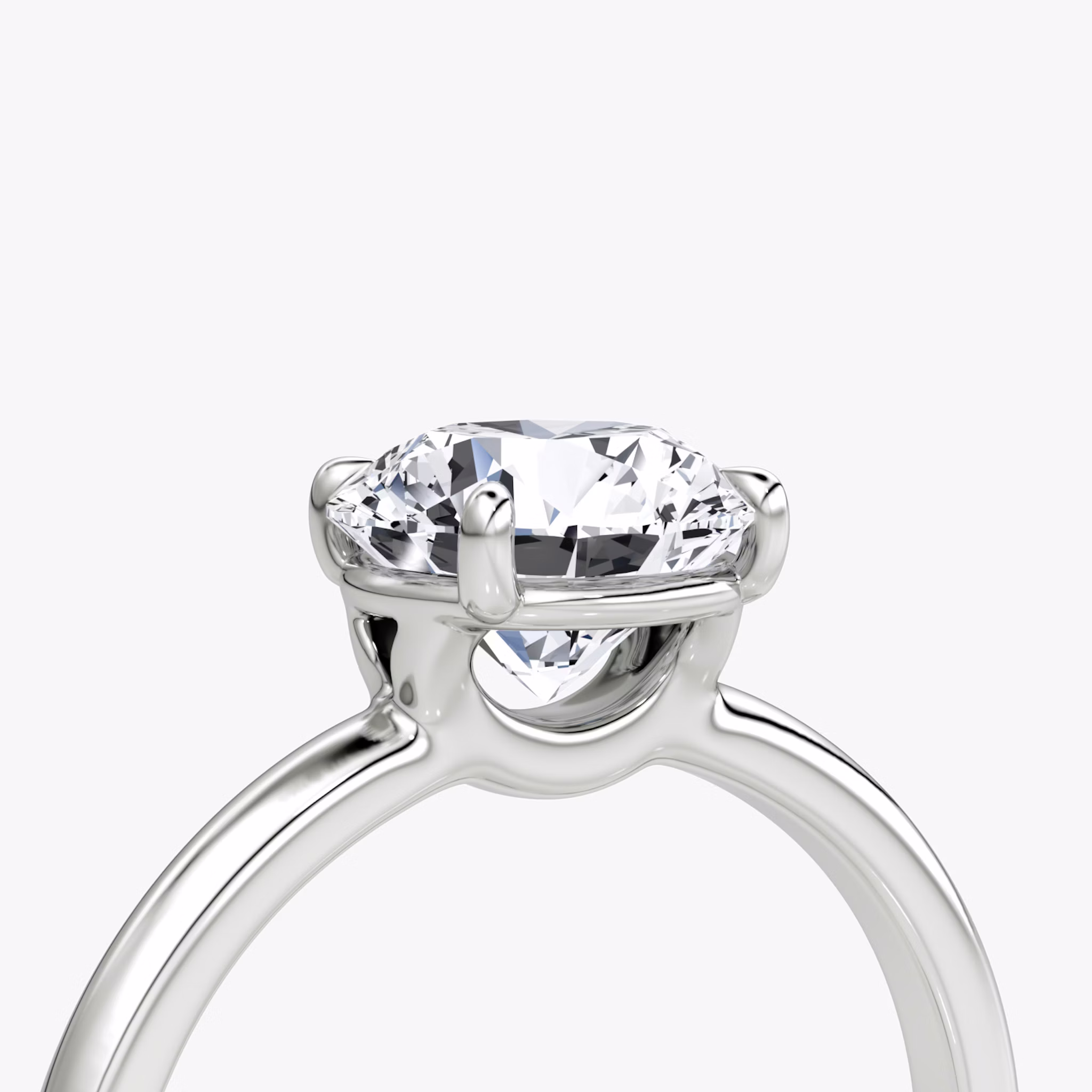 The Signature | Round Brilliant | Platinum | bandAccent: Plain | bandWidth: large | caratWeight: other | hiddenHalo: no | diamondOrientation: vertical