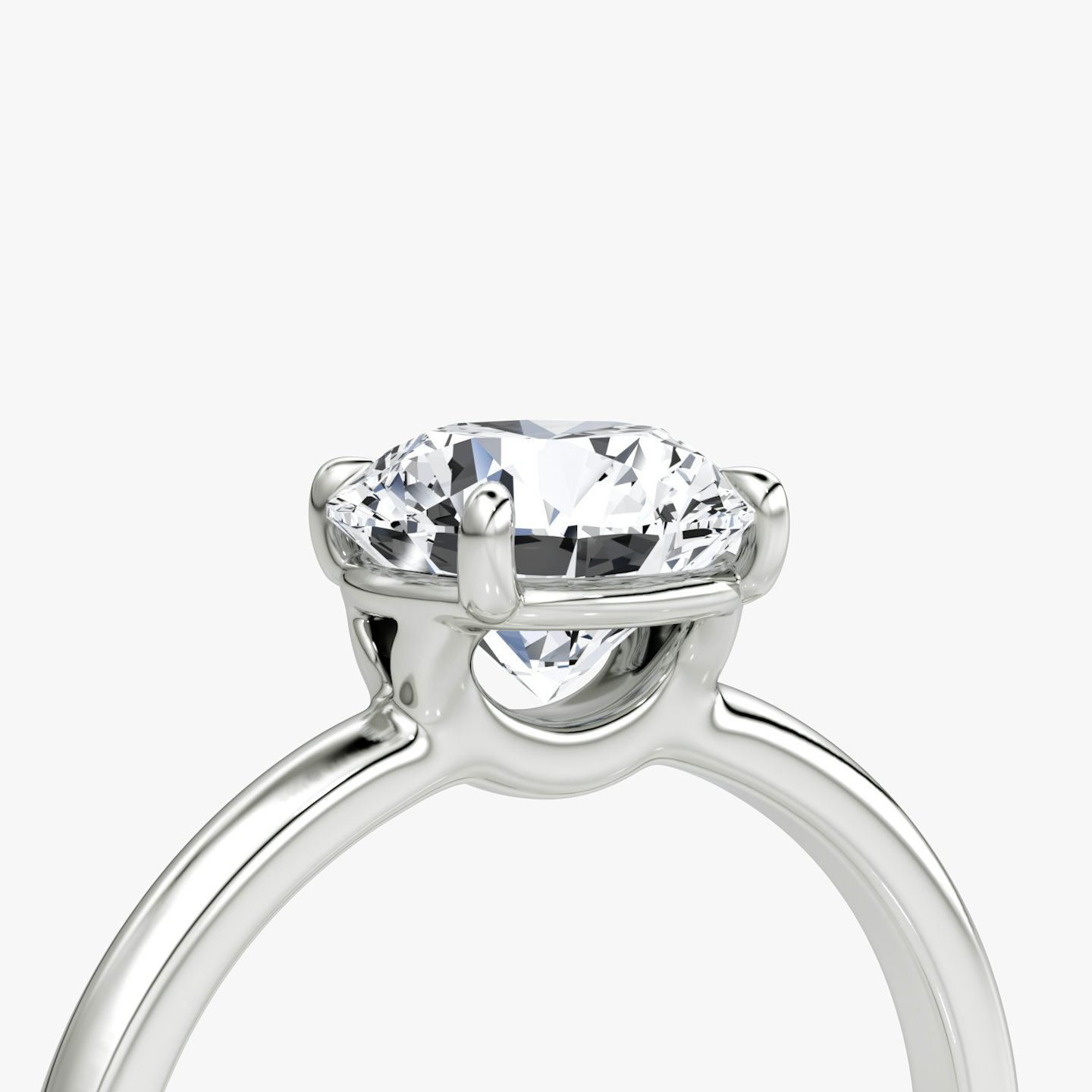 The Signature | Round Brilliant | 18k | White Gold | bandAccent: Plain | bandWidth: large | caratWeight: 1.0ct | hiddenHalo: no | diamondOrientation: horizontal