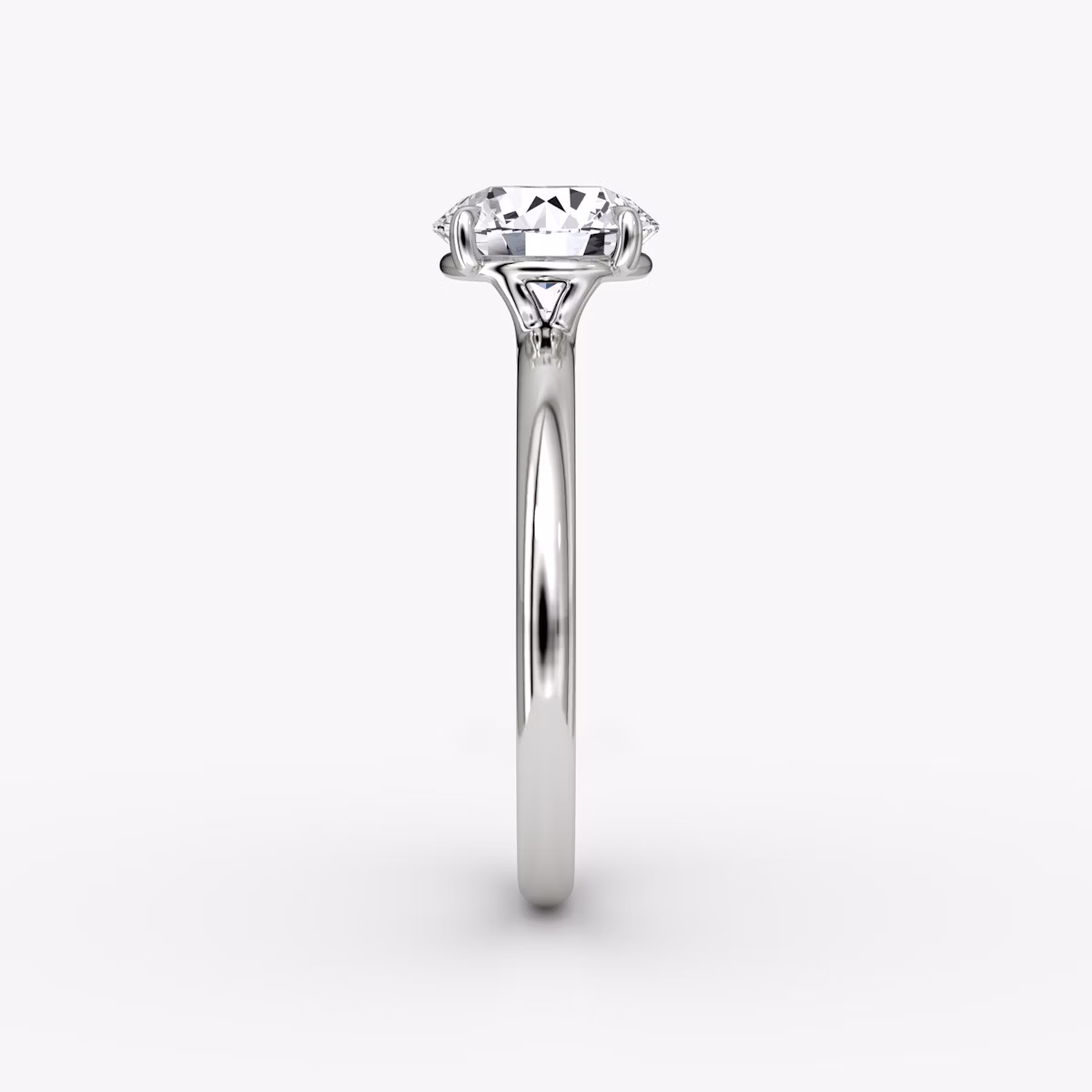 The Signature | Round Brilliant | 18k | White Gold | bandAccent: Plain | bandWidth: large | caratWeight: 2.0ct | hiddenHalo: no | diamondOrientation: vertical