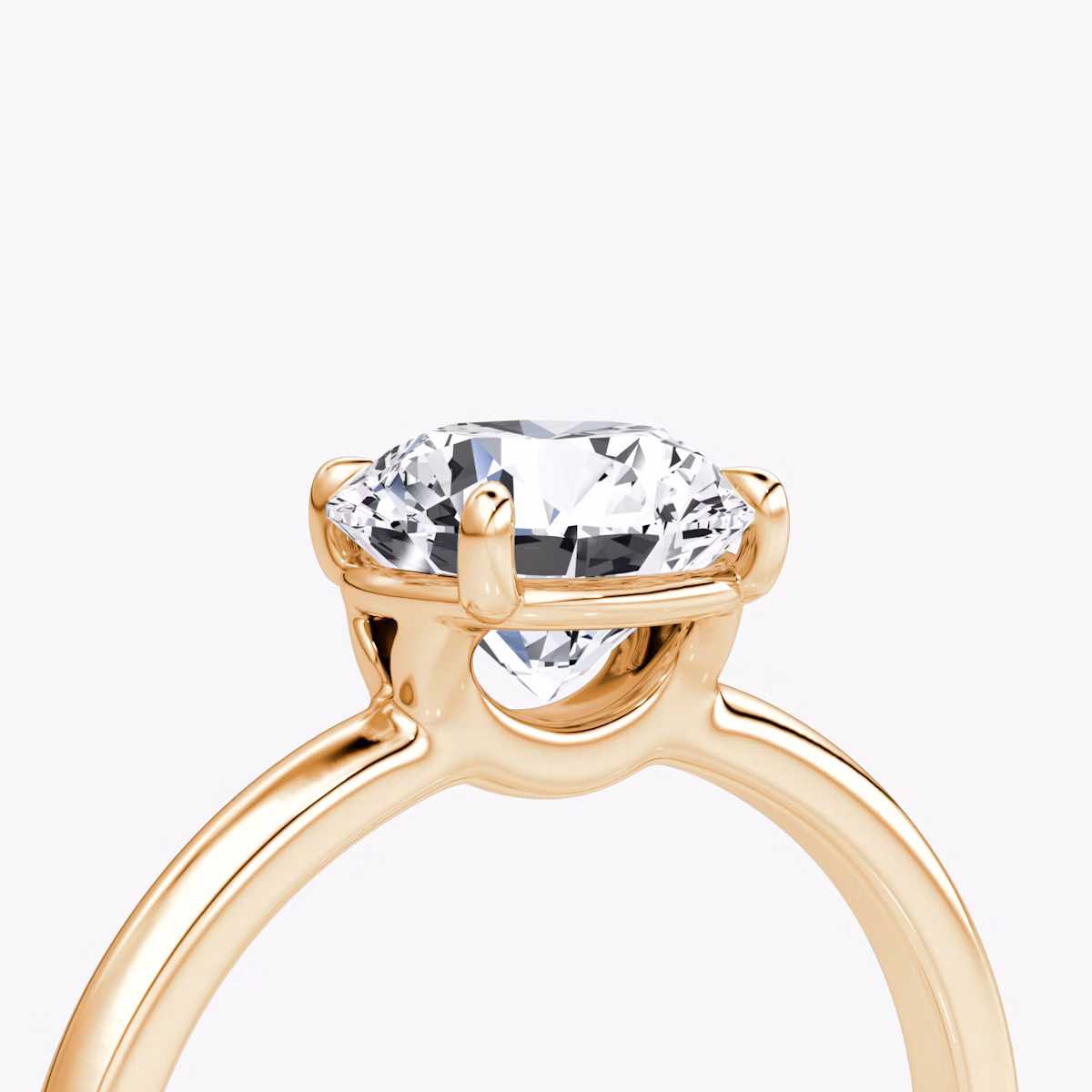 The Signature | Round Brilliant | 14k | Rose Gold | bandAccent: Plain | bandWidth: large | caratWeight: other | hiddenHalo: no | diamondOrientation: vertical