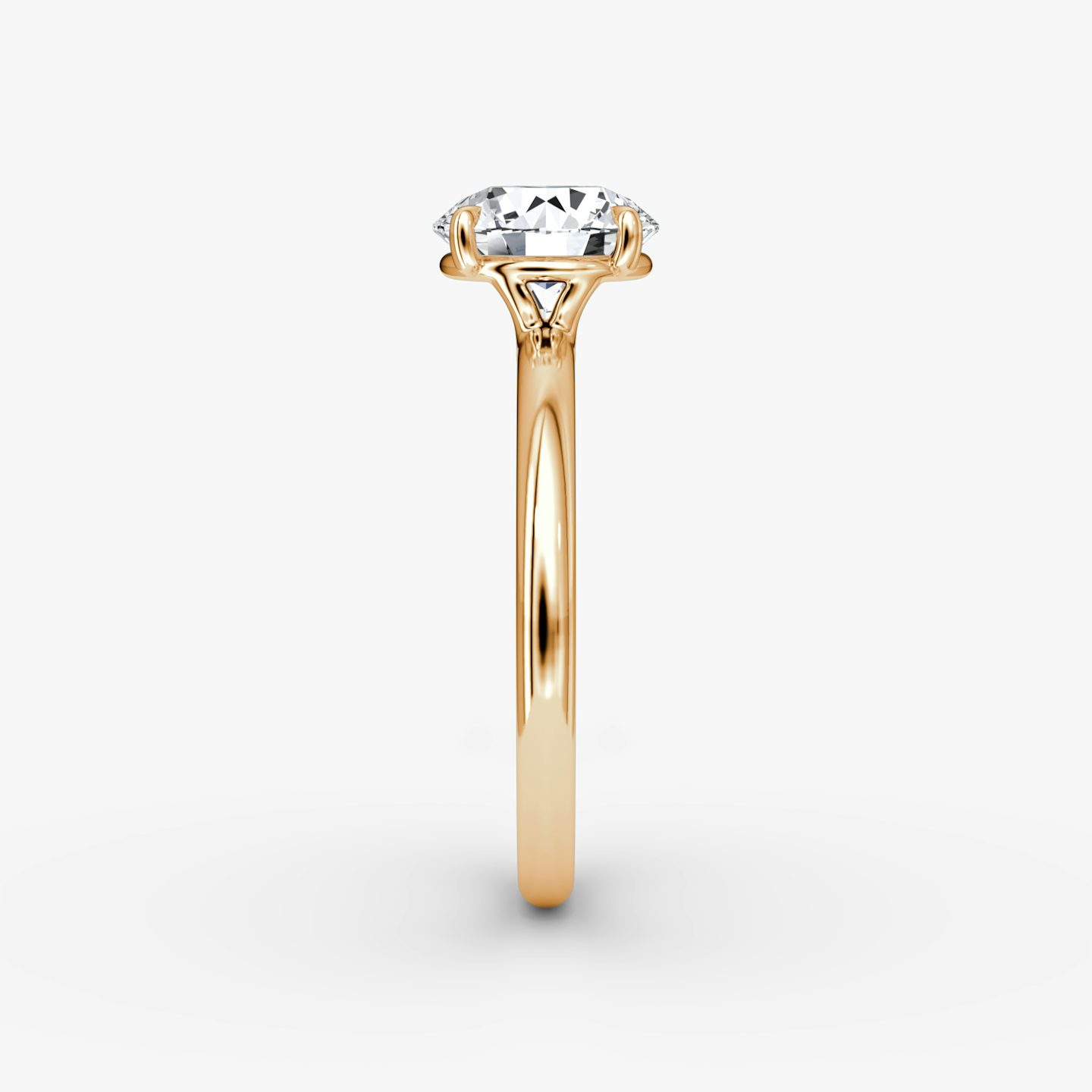 The Signature | Round Brilliant | 14k | Rose Gold | bandAccent: Plain | bandWidth: large | caratWeight: 1.5ct | hiddenHalo: no | diamondOrientation: horizontal