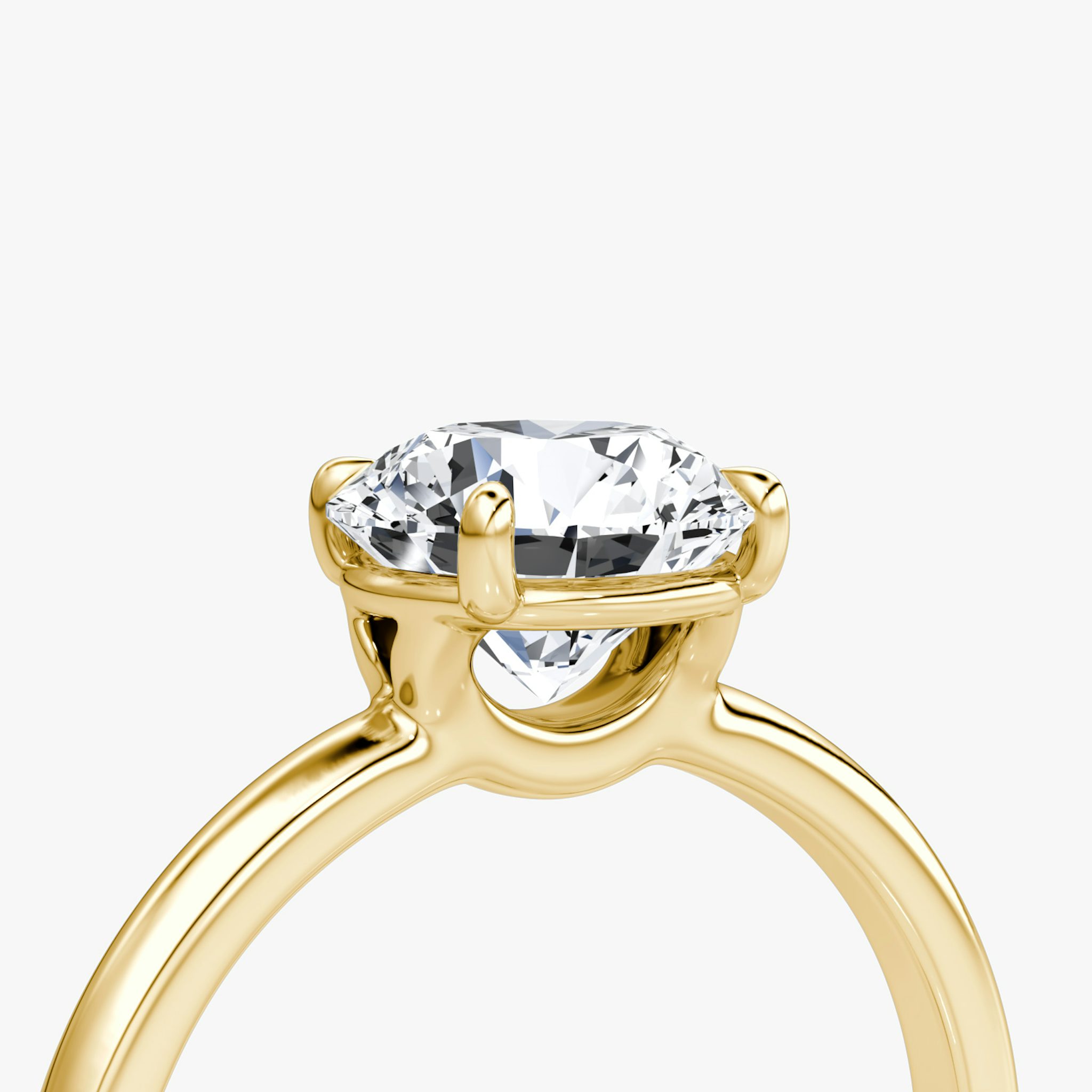 The Signature | Round Brilliant | 18k | Yellow Gold | bandAccent: Plain | bandWidth: large | caratWeight: other | hiddenHalo: no | diamondOrientation: vertical