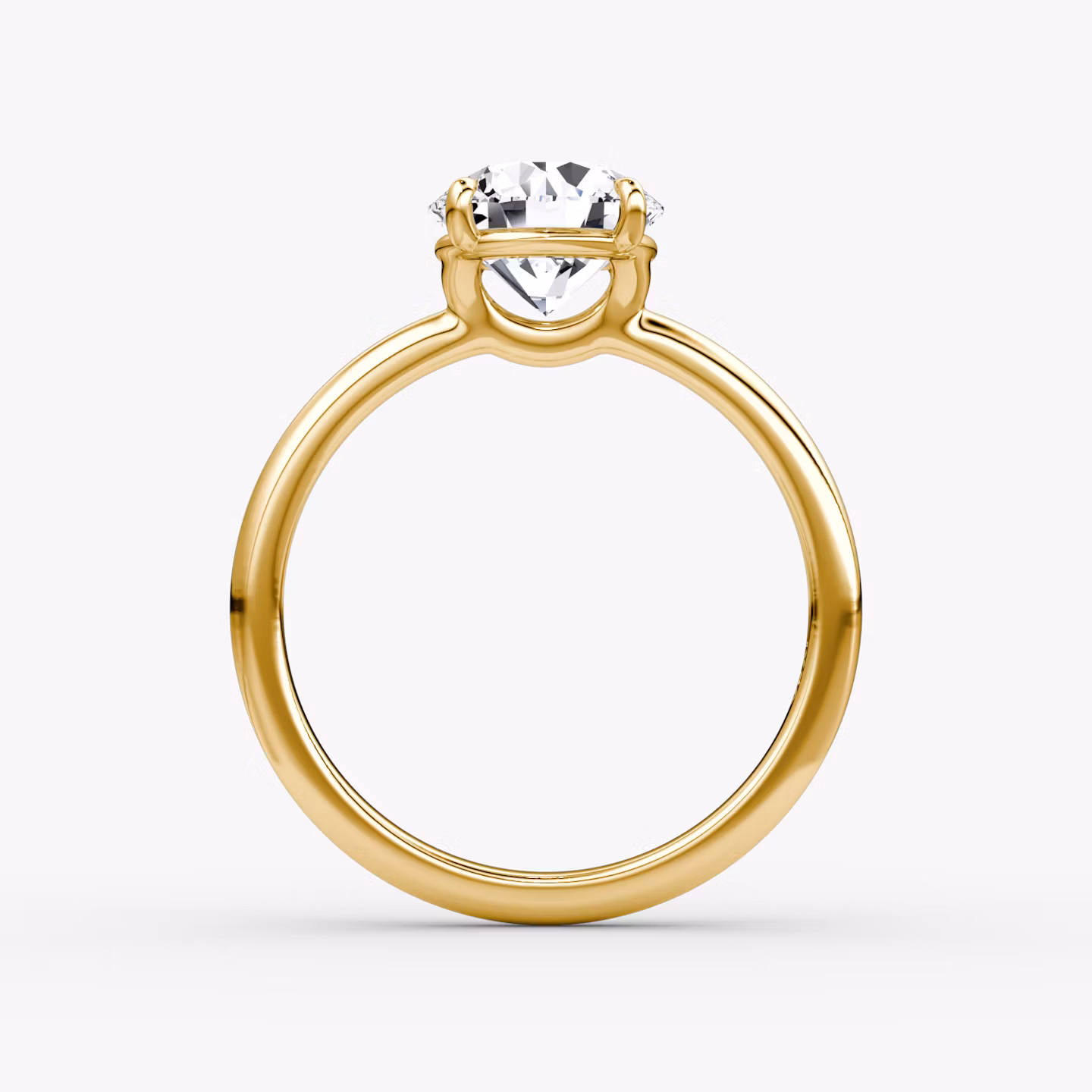 The Signature | Round Brilliant | 18k | Yellow Gold | bandAccent: Plain | bandWidth: large | caratWeight: 2.0ct | hiddenHalo: no | diamondOrientation: vertical