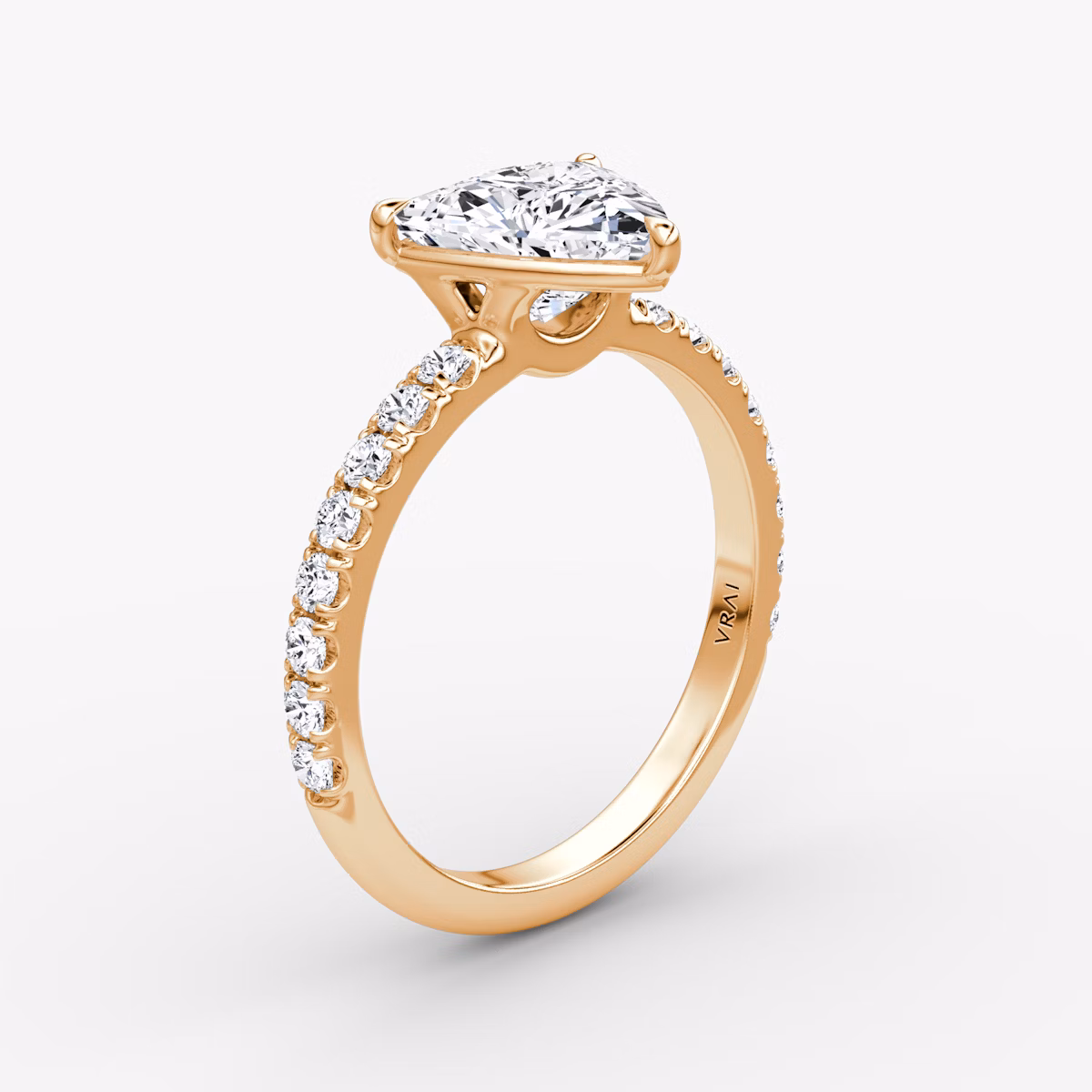 The Signature | Trillion | 14k | Rose Gold | bandAccent: Pavé | bandWidth: large | hiddenHalo: no | diamondOrientation: vertical | caratWeight: other