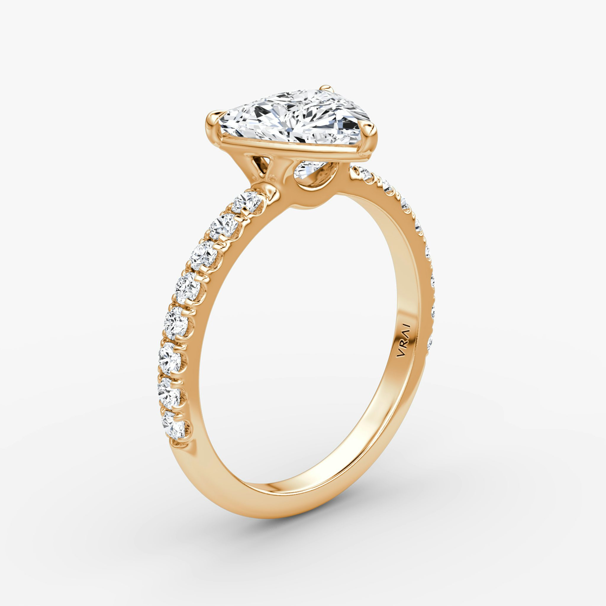 The Signature | Trillion | 14k | Rose Gold | bandAccent: Pavé | bandWidth: large | hiddenHalo: no | diamondOrientation: vertical | caratWeight: other