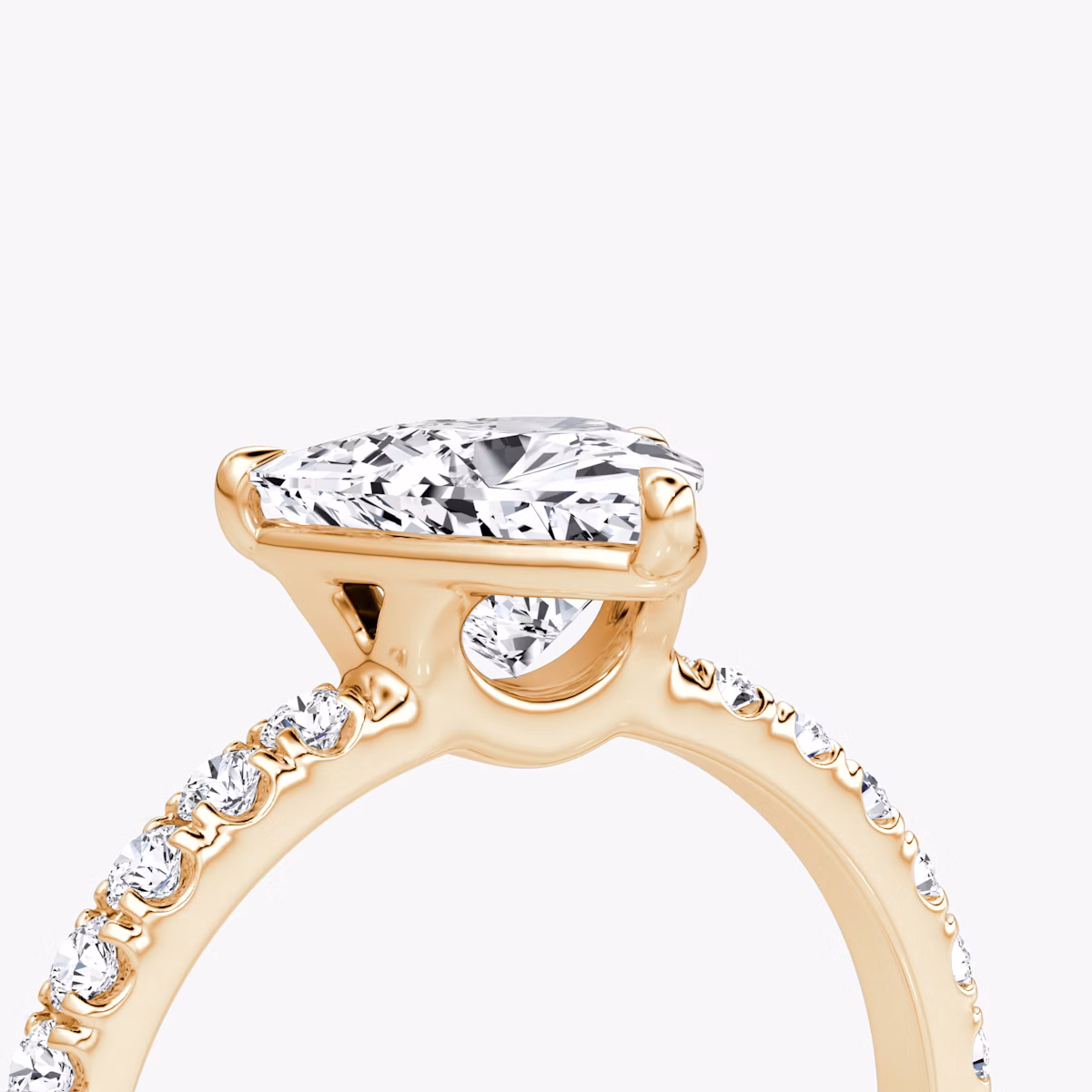 The Signature | Trillion | 14k | Rose Gold | bandAccent: Pavé | bandWidth: large | hiddenHalo: no | diamondOrientation: vertical | caratWeight: other