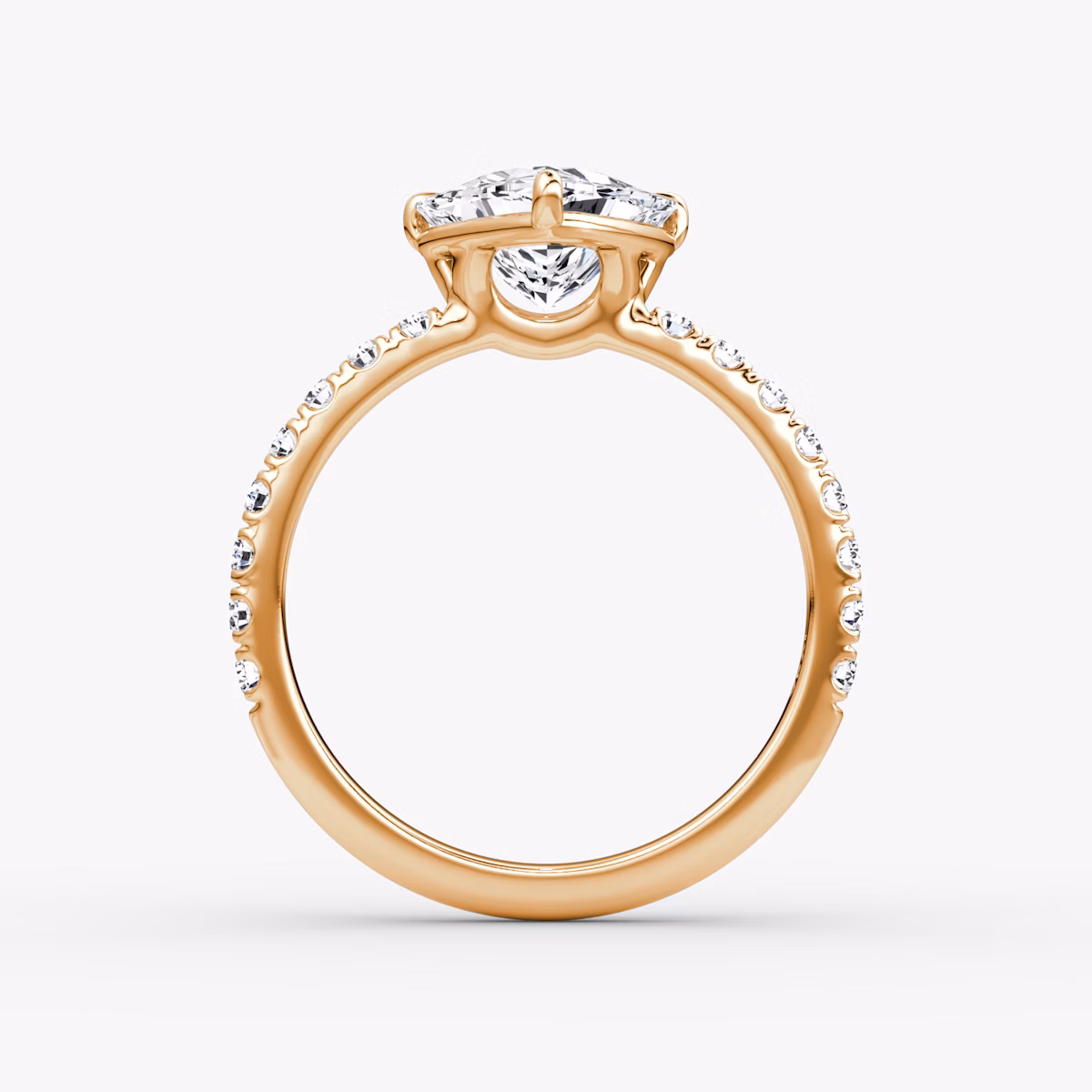 The Signature | Trillion | 14k | Rose Gold | bandAccent: Pavé | bandWidth: large | hiddenHalo: no | diamondOrientation: vertical | caratWeight: other