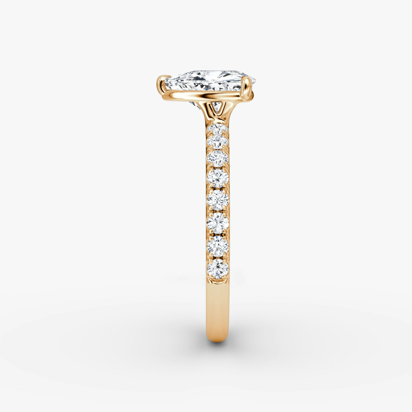 The Signature | Trillion | 14k | Rose Gold | bandAccent: Pavé | bandWidth: large | hiddenHalo: no | diamondOrientation: vertical | caratWeight: other