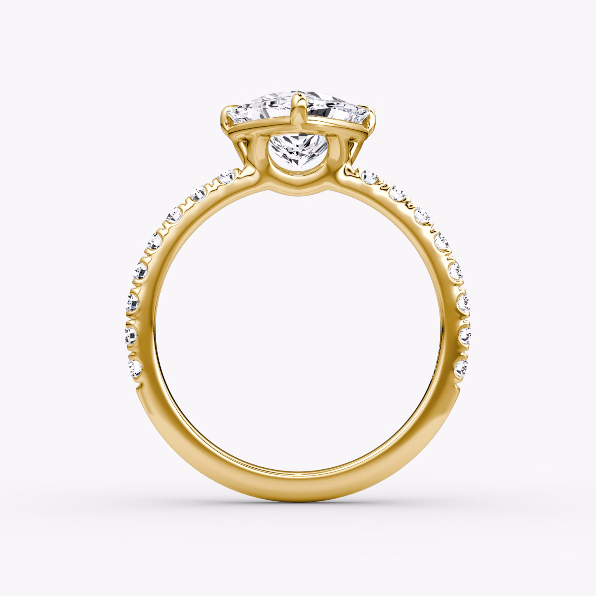 The Signature | Trillion | 18k | Yellow Gold | bandAccent: Pavé | bandWidth: large | hiddenHalo: no | diamondOrientation: vertical | caratWeight: other