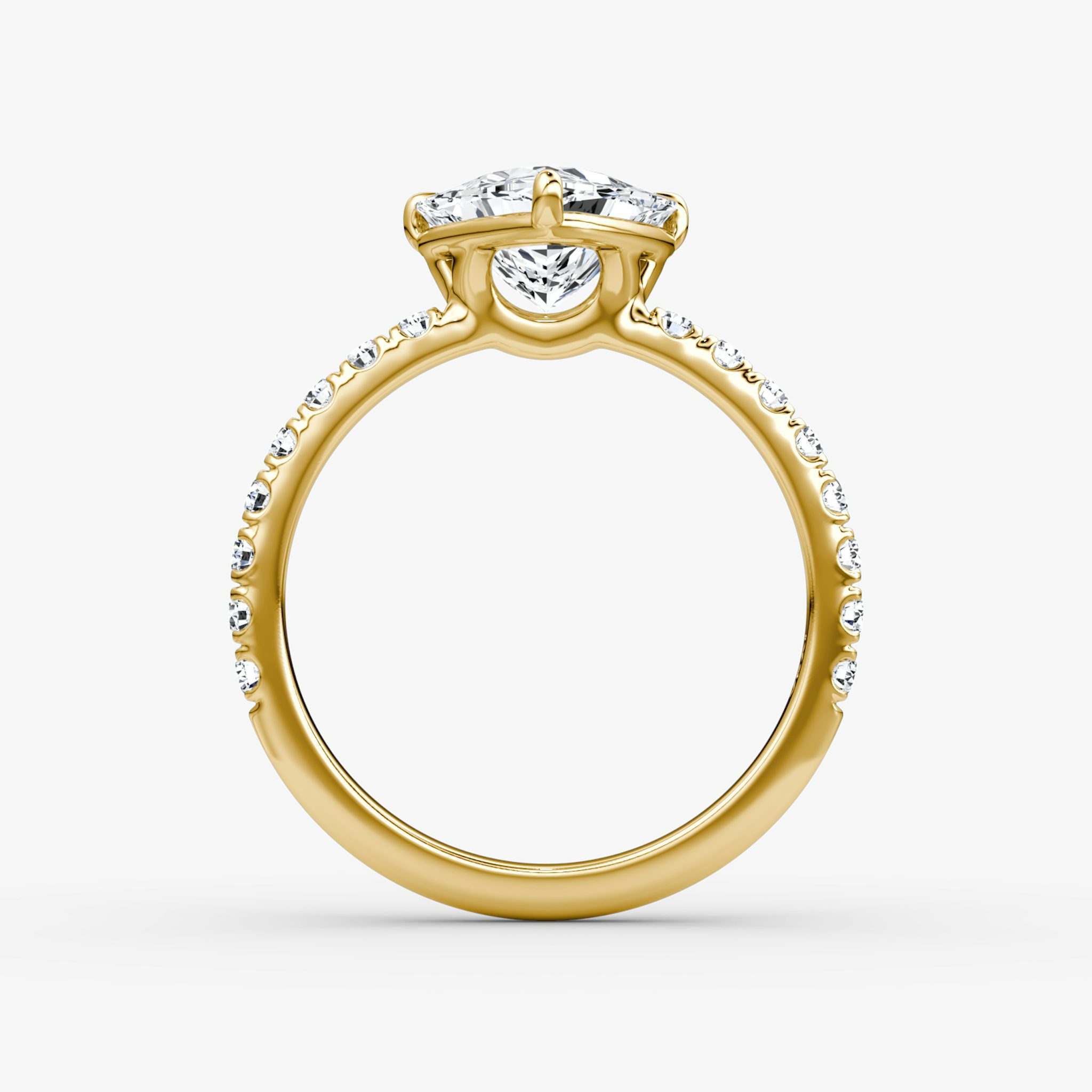 The Signature | Trillion | 18k | Yellow Gold | bandAccent: Pavé | bandWidth: large | hiddenHalo: no | diamondOrientation: vertical | caratWeight: other