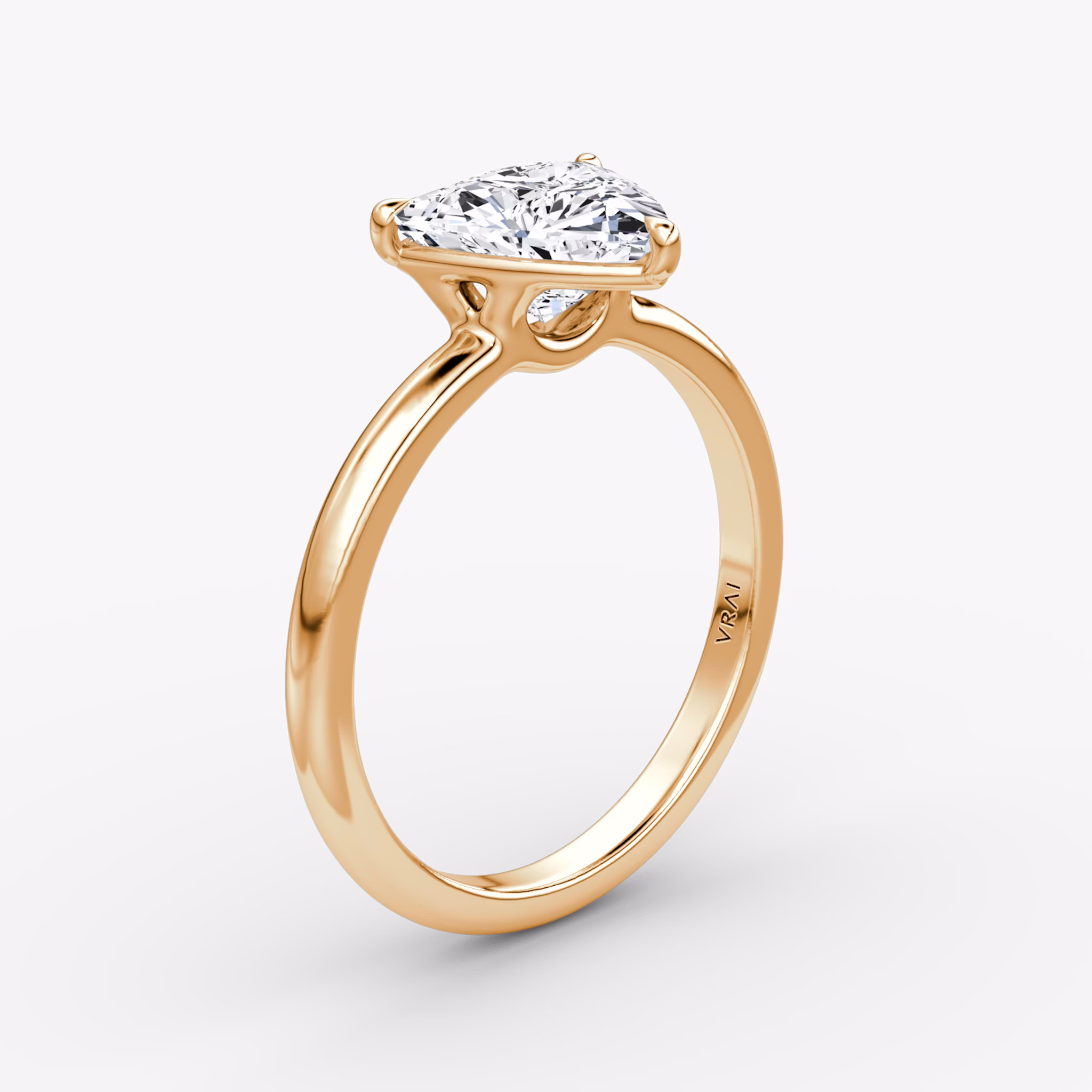 The Signature | Trillion | 14k | Rose Gold | bandAccent: Plain | bandWidth: large | hiddenHalo: no | diamondOrientation: vertical | caratWeight: other