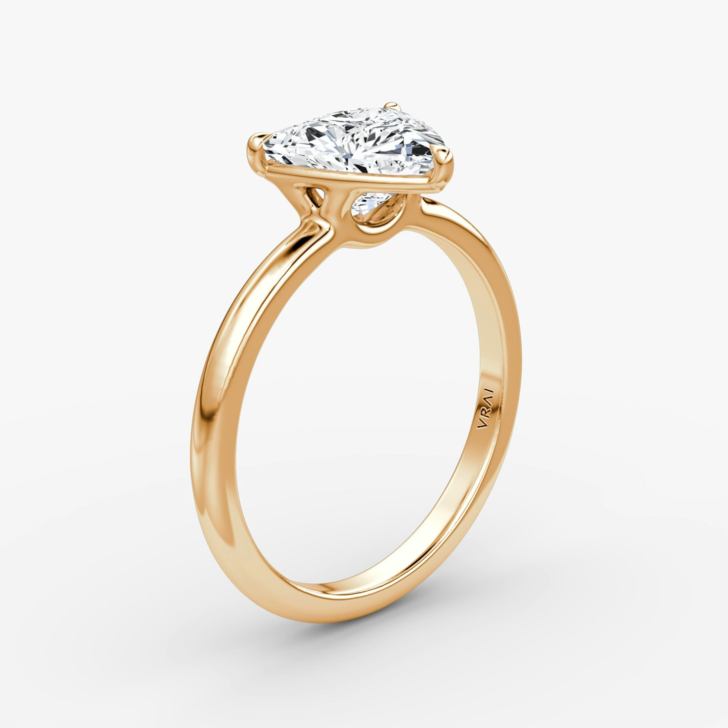 Bague de fiançailles Signature  | Trillion | 14k | Or rose | bandAccent: Simple | bandWidth: large | hiddenHalo: no | diamondOrientation: vertical | caratWeight: other