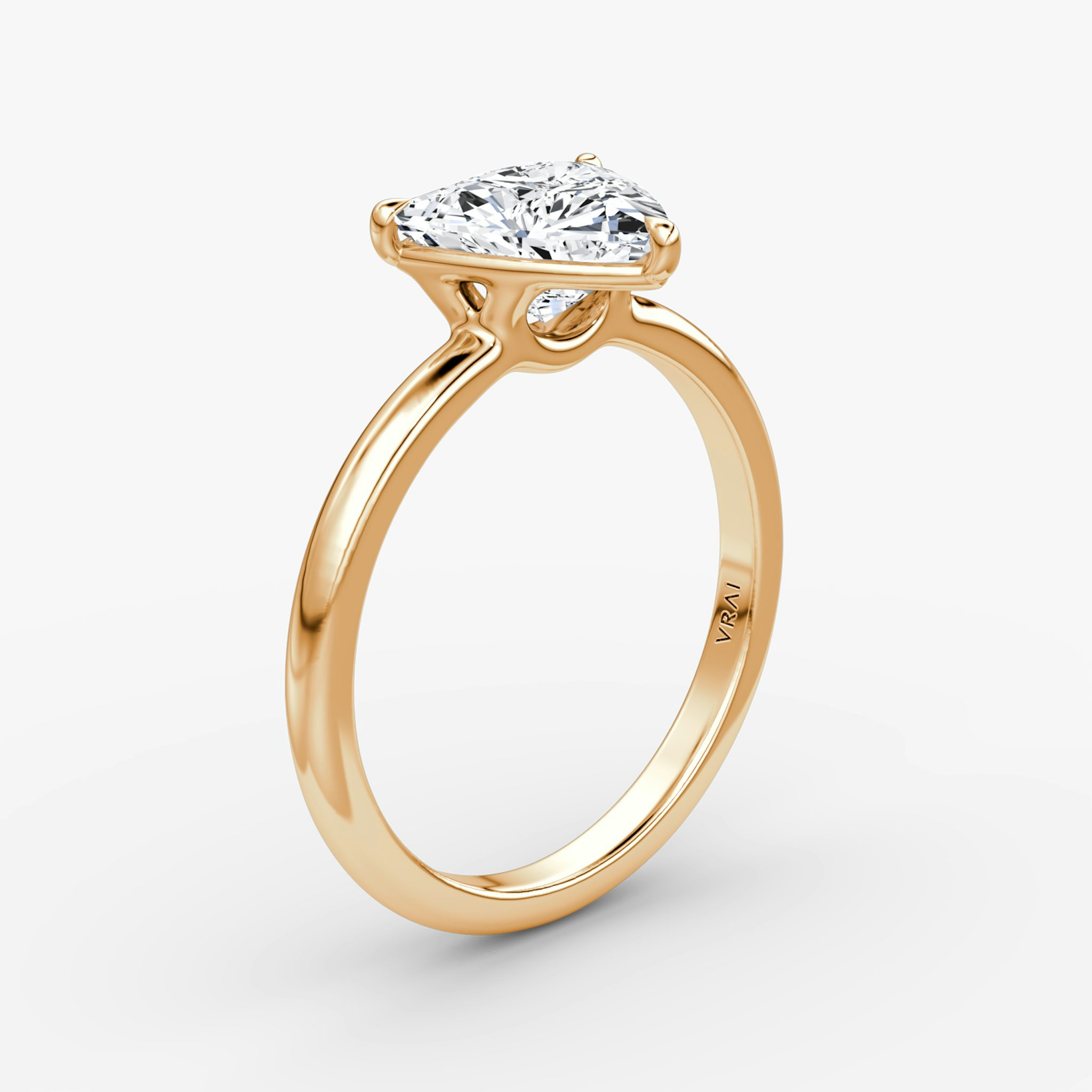 The Signature | Trillion | 14k | Rose Gold | bandAccent: Plain | bandWidth: large | hiddenHalo: no | diamondOrientation: vertical | caratWeight: other