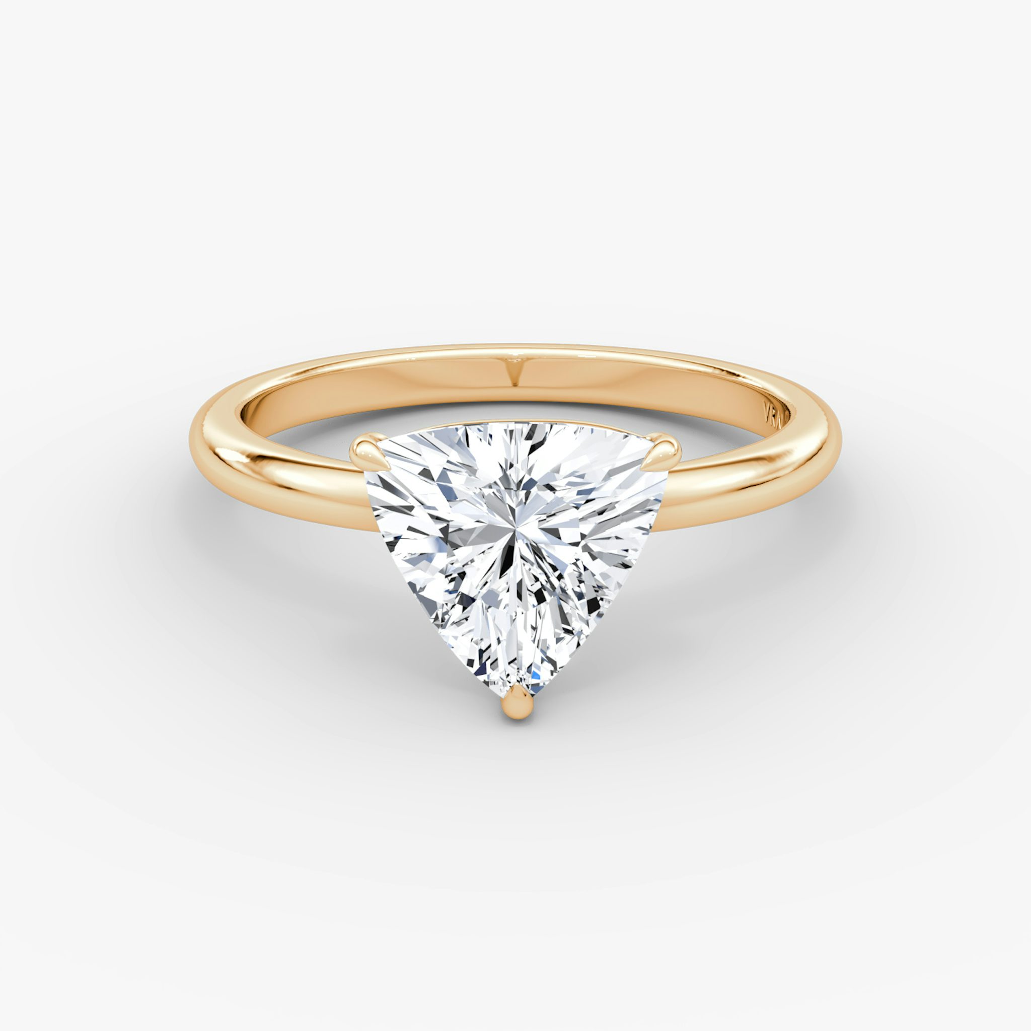 The Signature | Trillion | 14k | Rose Gold | bandAccent: Plain | bandWidth: large | hiddenHalo: no | diamondOrientation: vertical | caratWeight: other