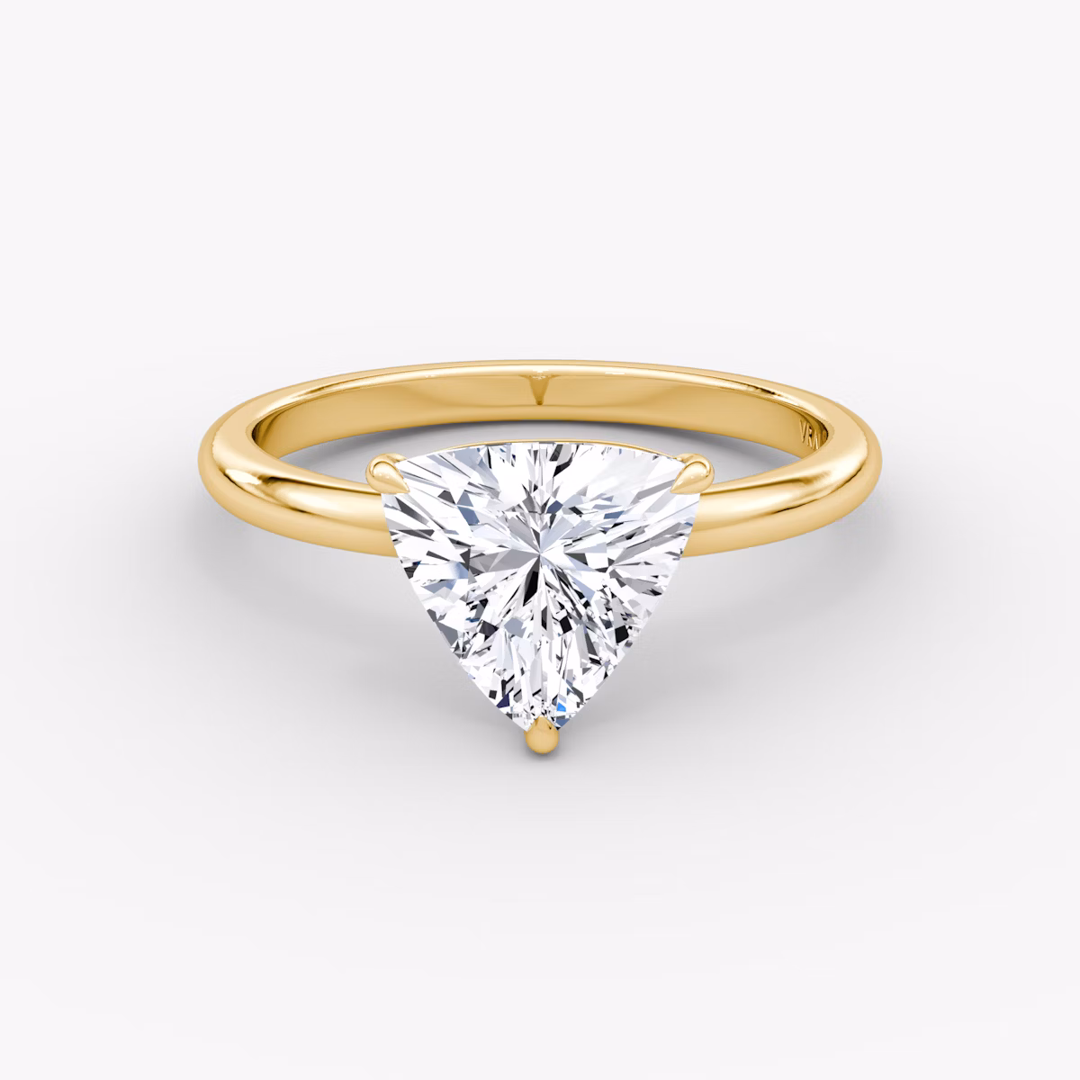 The Signature | Trillion | 18k | Yellow Gold | bandAccent: Plain | bandWidth: large | hiddenHalo: no | diamondOrientation: vertical | caratWeight: other