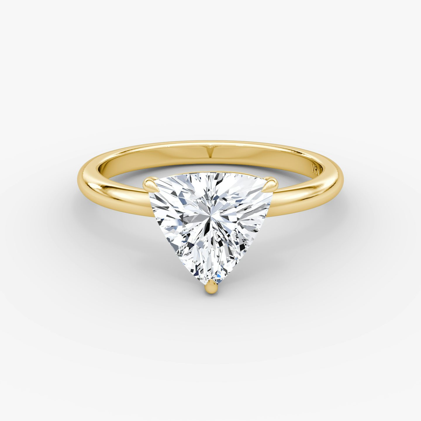 The Signature | Trillion | 18k | Yellow Gold | bandAccent: Plain | bandWidth: large | hiddenHalo: no | diamondOrientation: vertical | caratWeight: other