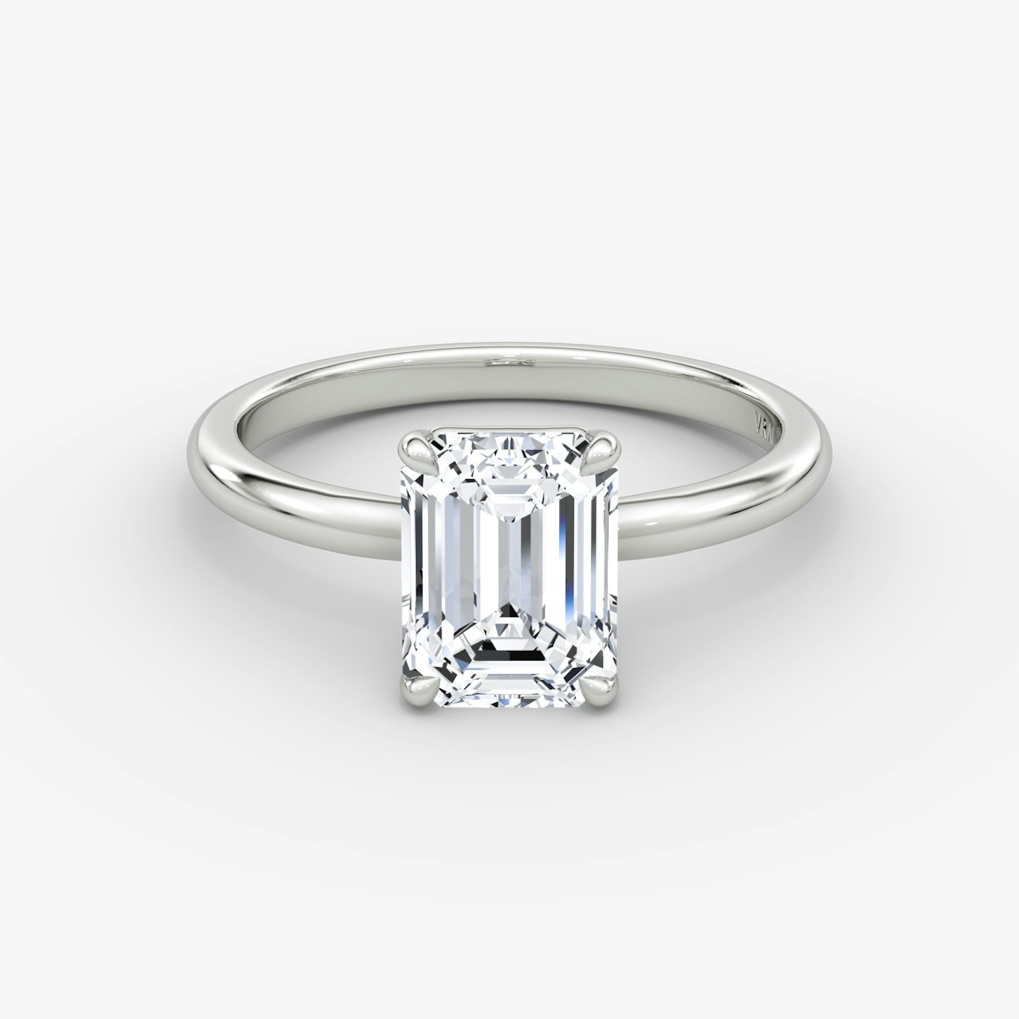 The Signature | Emerald | Platinum | bandAccent: Plain | bandWidth: large | hiddenHalo: no | diamondOrientation: vertical | caratWeight: other