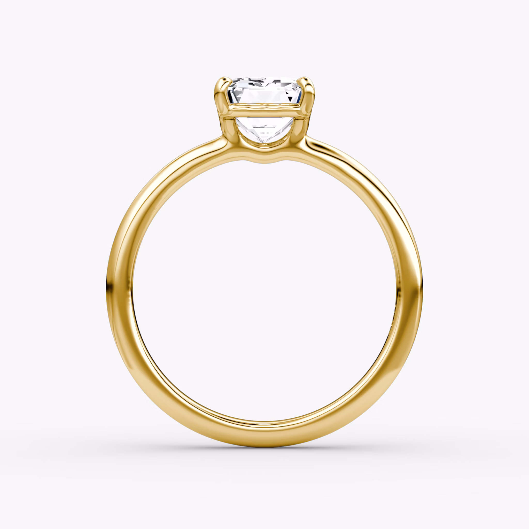 The Signature | Emerald | 18k | Yellow Gold | bandAccent: Plain | bandWidth: large | hiddenHalo: no | diamondOrientation: vertical | caratWeight: other
