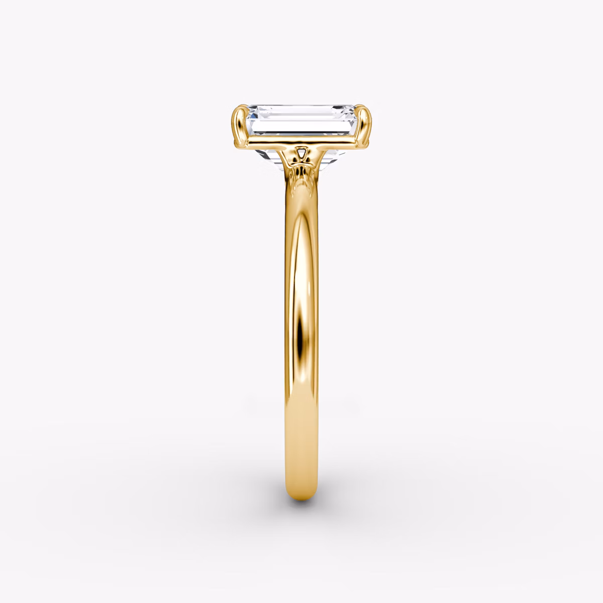 The Signature | Emerald | 18k | Yellow Gold | bandAccent: Plain | bandWidth: large | hiddenHalo: no | diamondOrientation: vertical | caratWeight: other