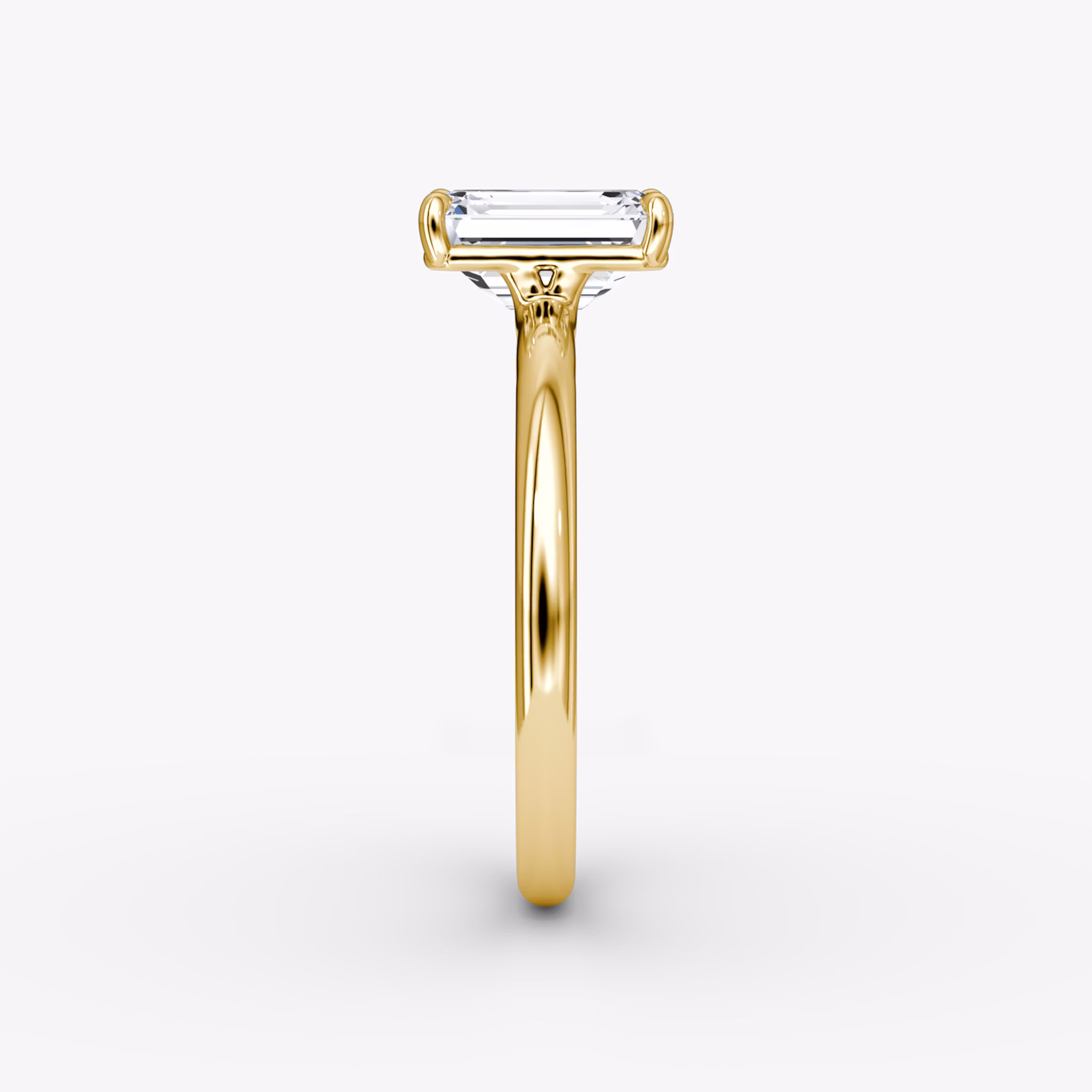 The Signature | Emerald | 18k | Yellow Gold | bandAccent: Plain | bandWidth: large | hiddenHalo: no | diamondOrientation: vertical | caratWeight: other