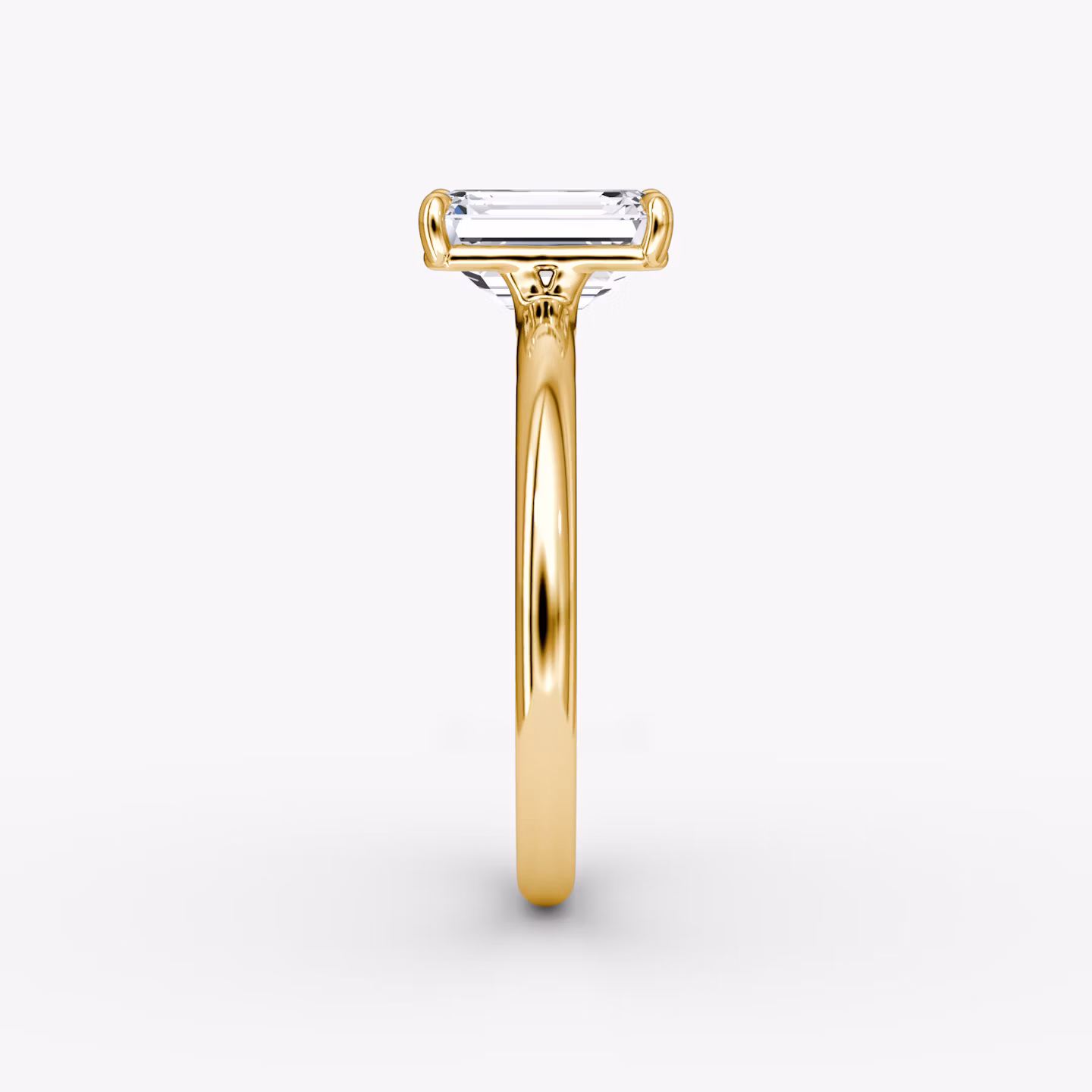 The Signature | Emerald | 18k | Yellow Gold | bandAccent: Plain | bandWidth: large | hiddenHalo: no | diamondOrientation: vertical | caratWeight: other