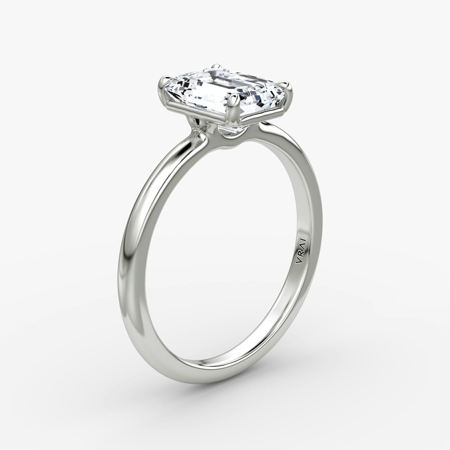 The Signature | Emerald | Platinum | bandAccent: Plain | bandWidth: large | hiddenHalo: no | diamondOrientation: vertical | caratWeight: other