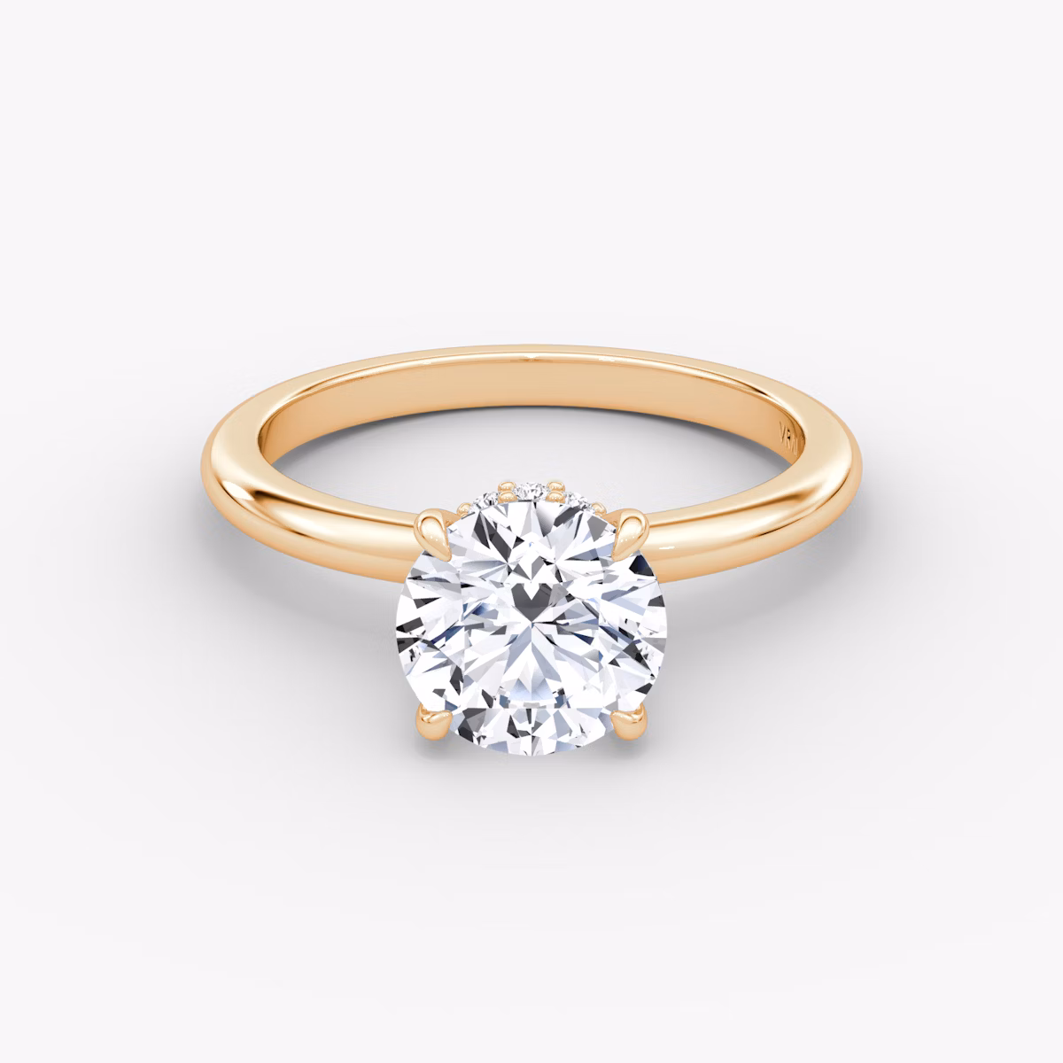 Veiled Halo | Rund | 14k | Roségold | bandAccent: Ohne Pavé-Besatz | caratWeight: 1.5ct | diamondOrientation: vertical