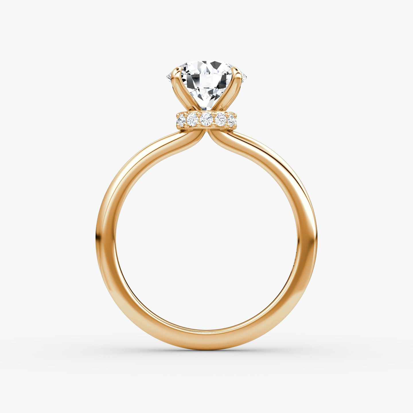 undefined | Rond Brillant | 14k | Or rose | bandAccent: Simple | caratWeight: other | diamondOrientation: vertical
