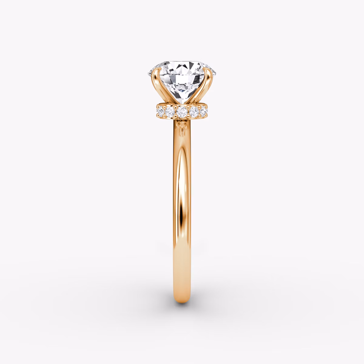 Veiled Halo | Rund | 14k | Roségold | bandAccent: Ohne Pavé-Besatz | caratWeight: 1.5ct | diamondOrientation: vertical