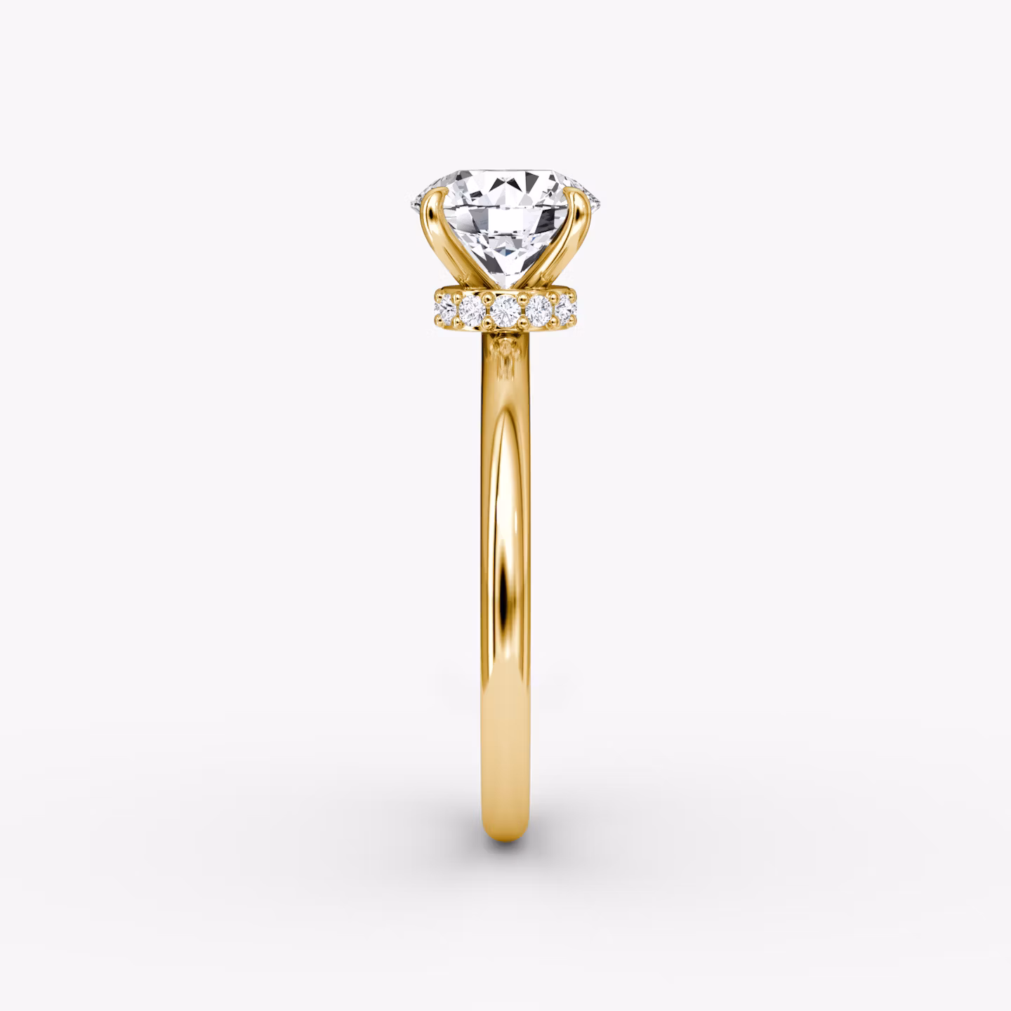 The Veiled Halo | Round Brilliant | 18k | Yellow Gold | bandAccent: Plain | caratWeight: other | diamondOrientation: vertical