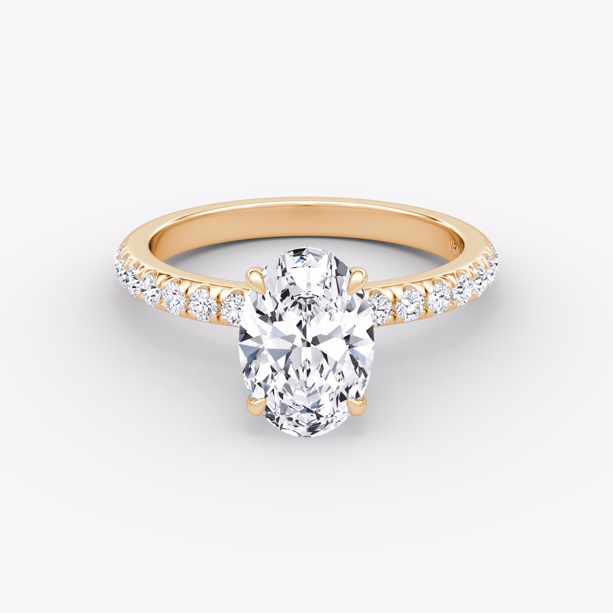 The Veiled Halo | Oval | 14k | Rose Gold | bandAccent: Pavé | diamondOrientation: vertical | caratWeight: other