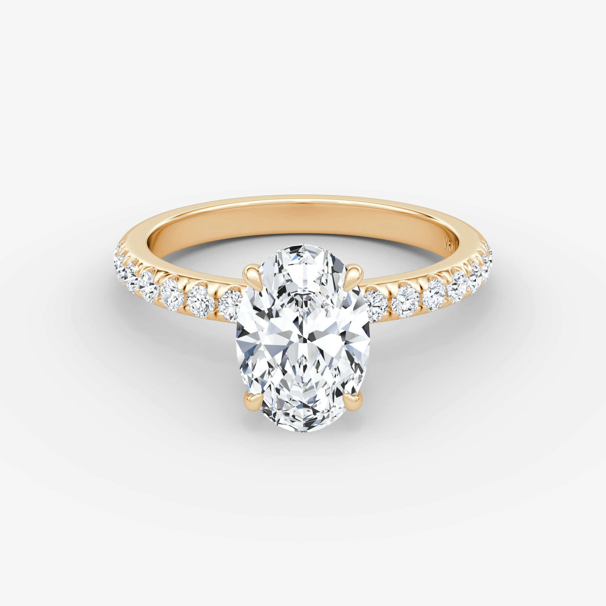 The Veiled Halo | Oval | 14k | Rose Gold | bandAccent: Pavé | diamondOrientation: vertical | caratWeight: other