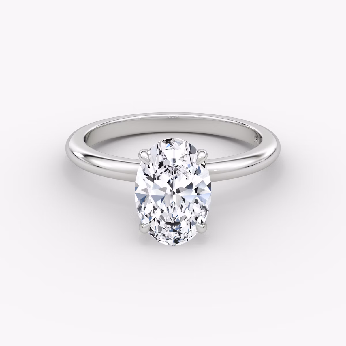 The Veiled Halo | Oval | Platinum | bandAccent: Plain | diamondOrientation: vertical | caratWeight: other